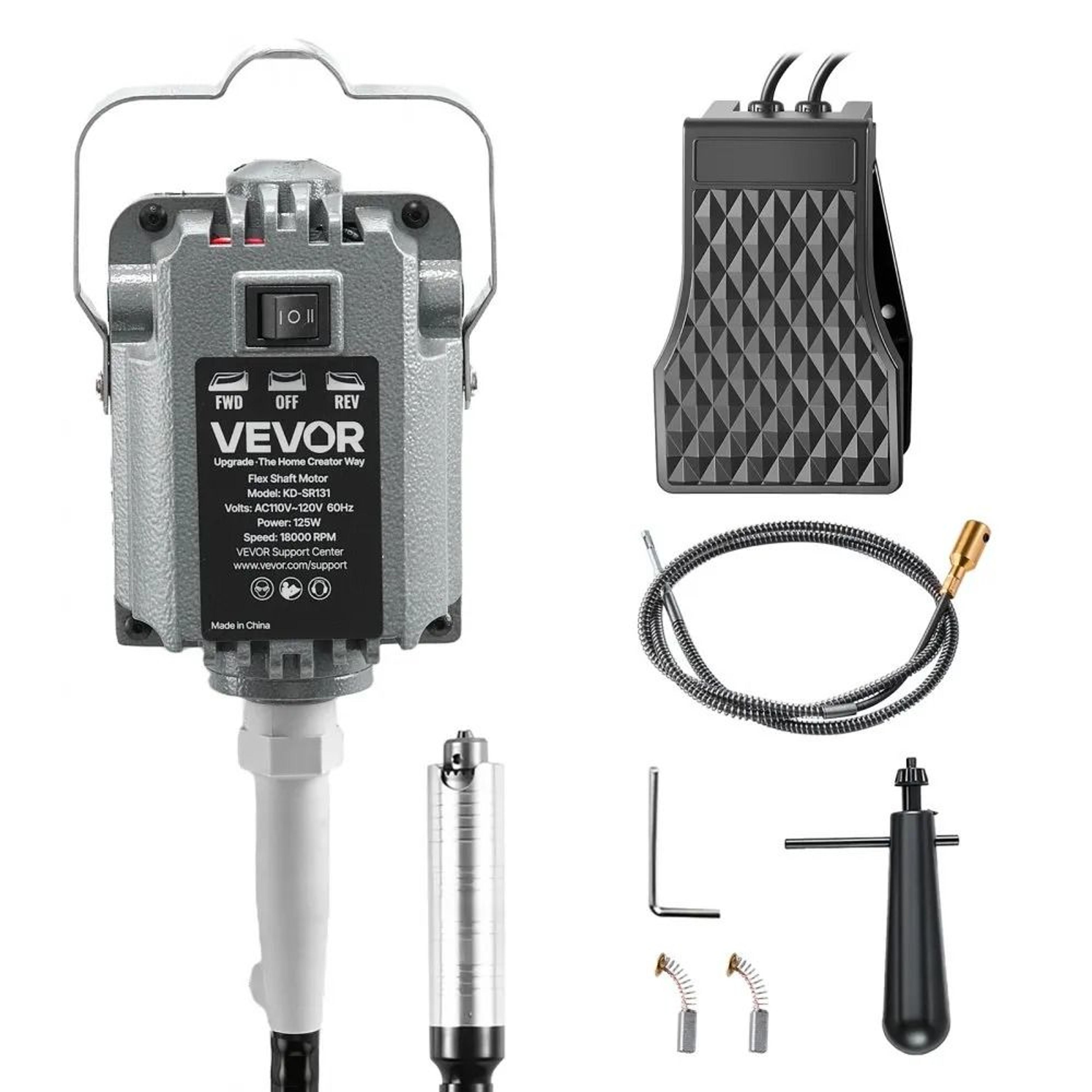 flex shaft grinder 125w 18000rpm rotary tool with foot pedal control for engraving and polishing