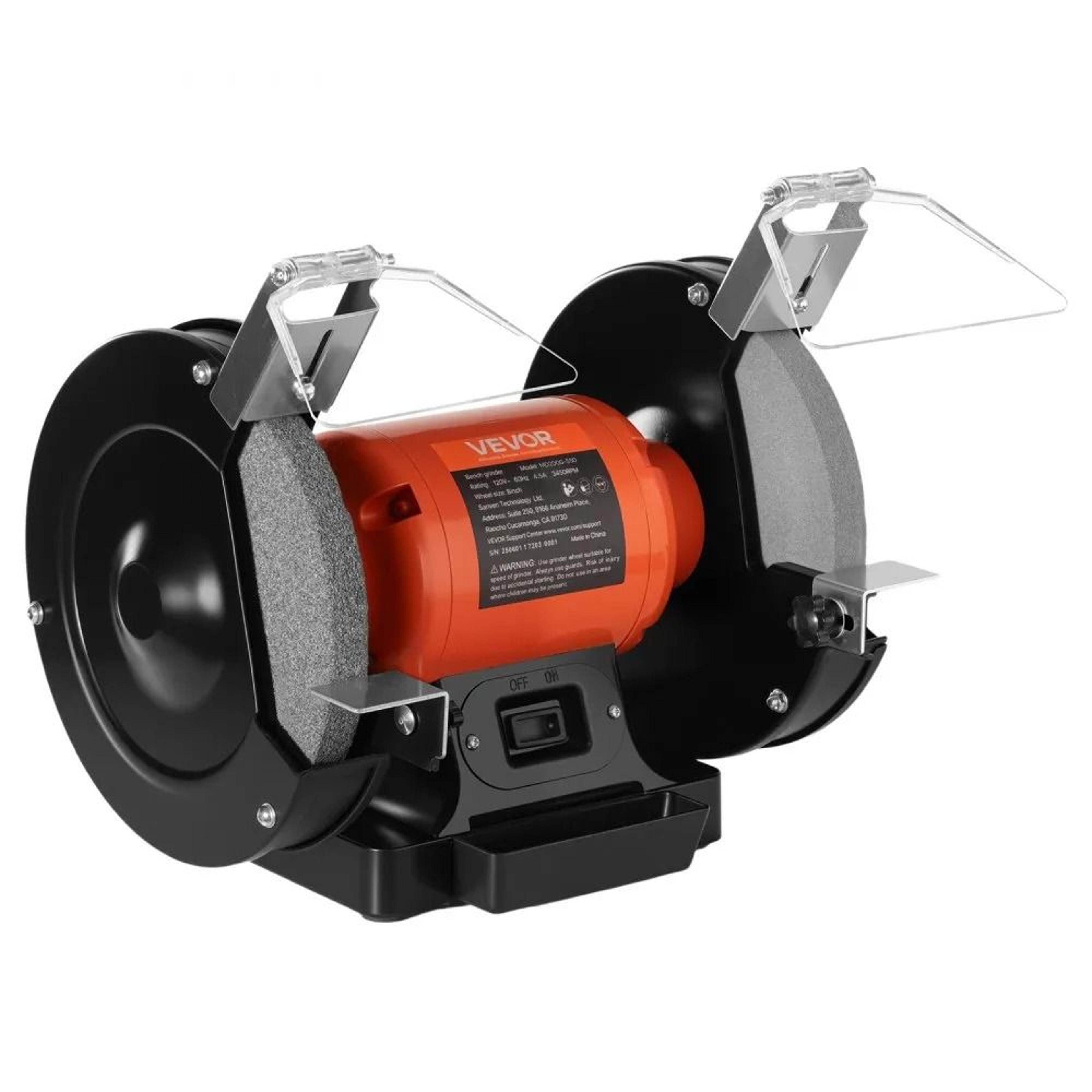 8 Inch Bench Grinder 550W High Speed Tool Sharpener With Adjustable Eye Shield 7