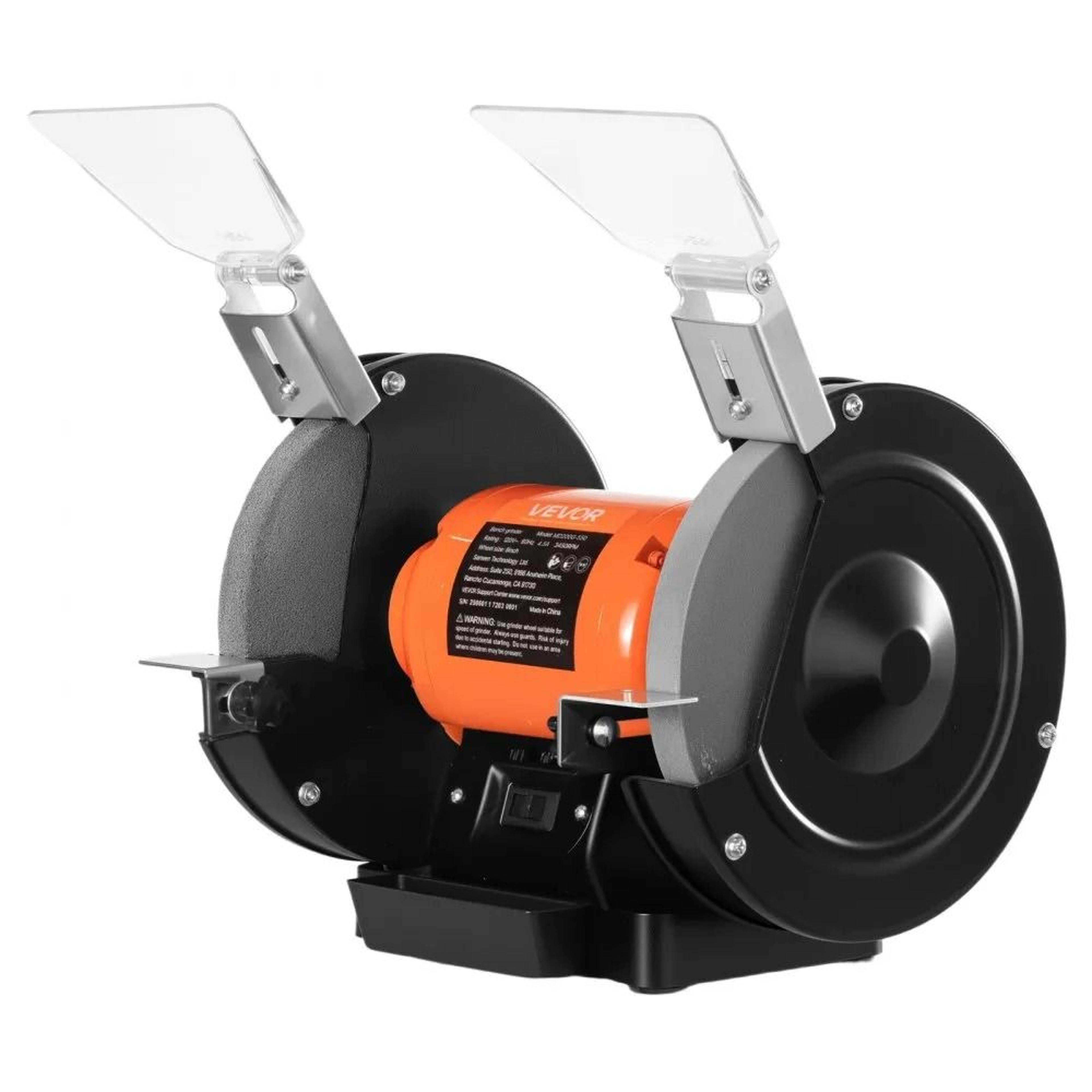8 Inch Bench Grinder 550W High Speed Tool Sharpener With Adjustable Eye Shield 8