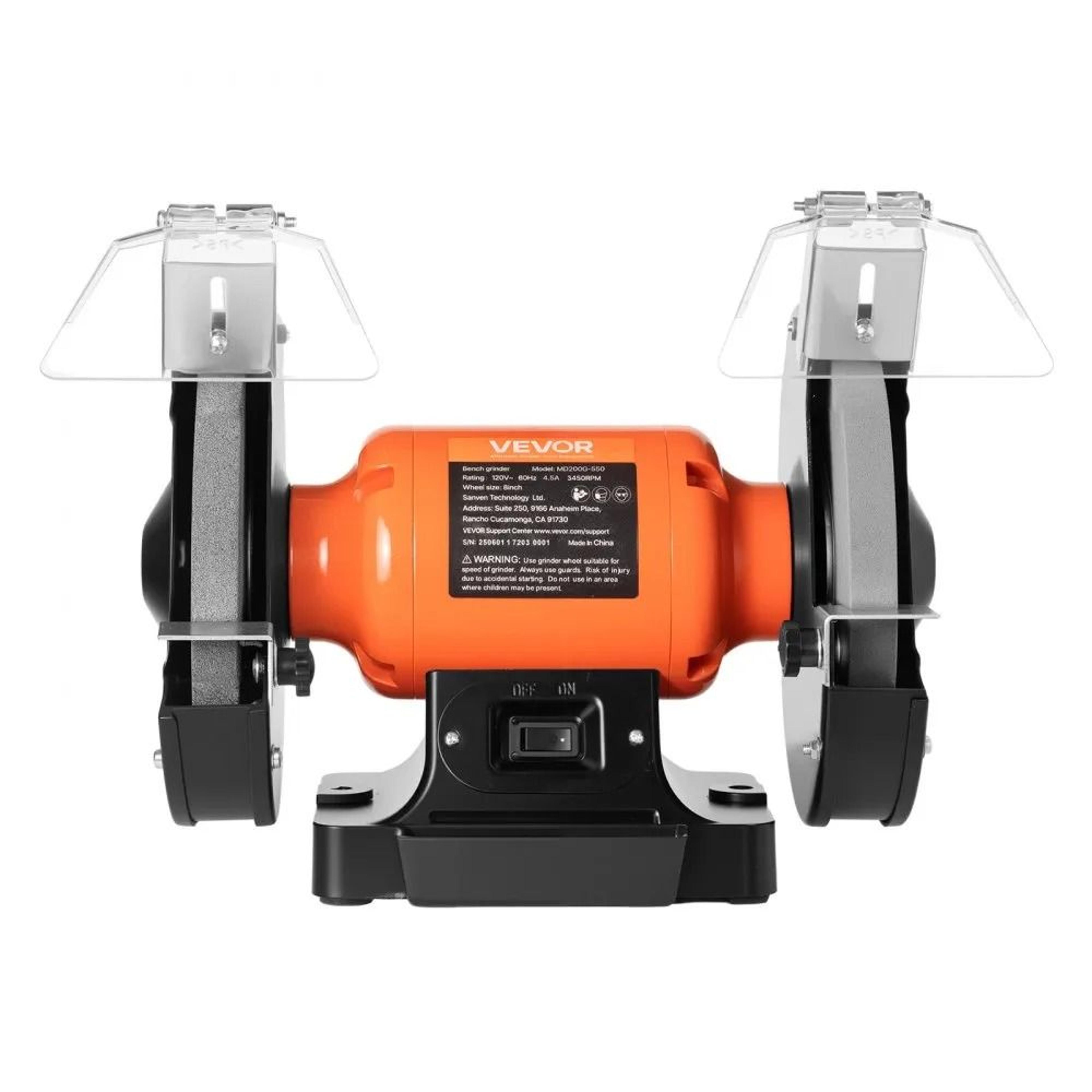 8 Inch Bench Grinder 550W High Speed Tool Sharpener With Adjustable Eye Shield 9