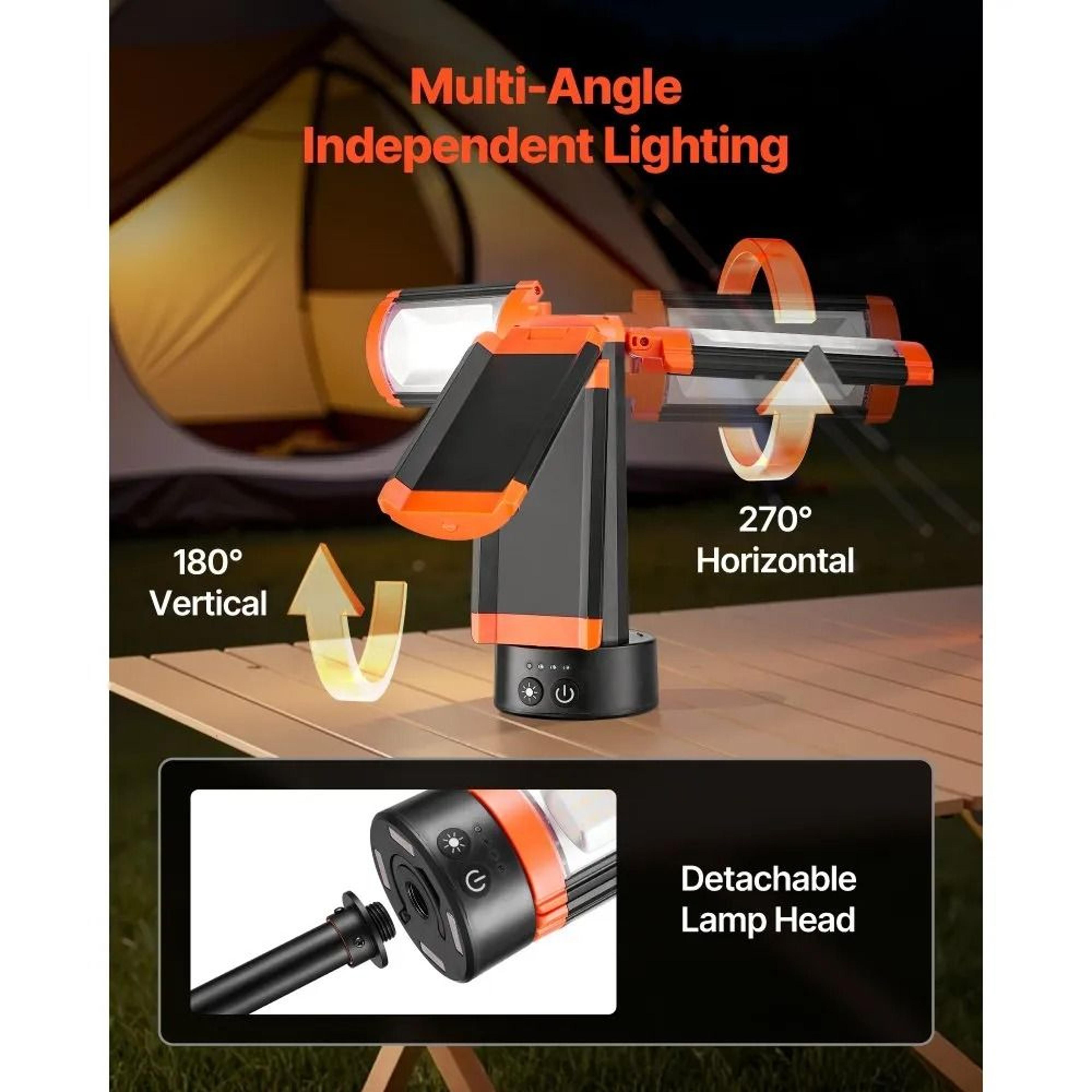 2200 Lumen Rechargeable LED Work Light With Stand And 3 Detachable Heads 5