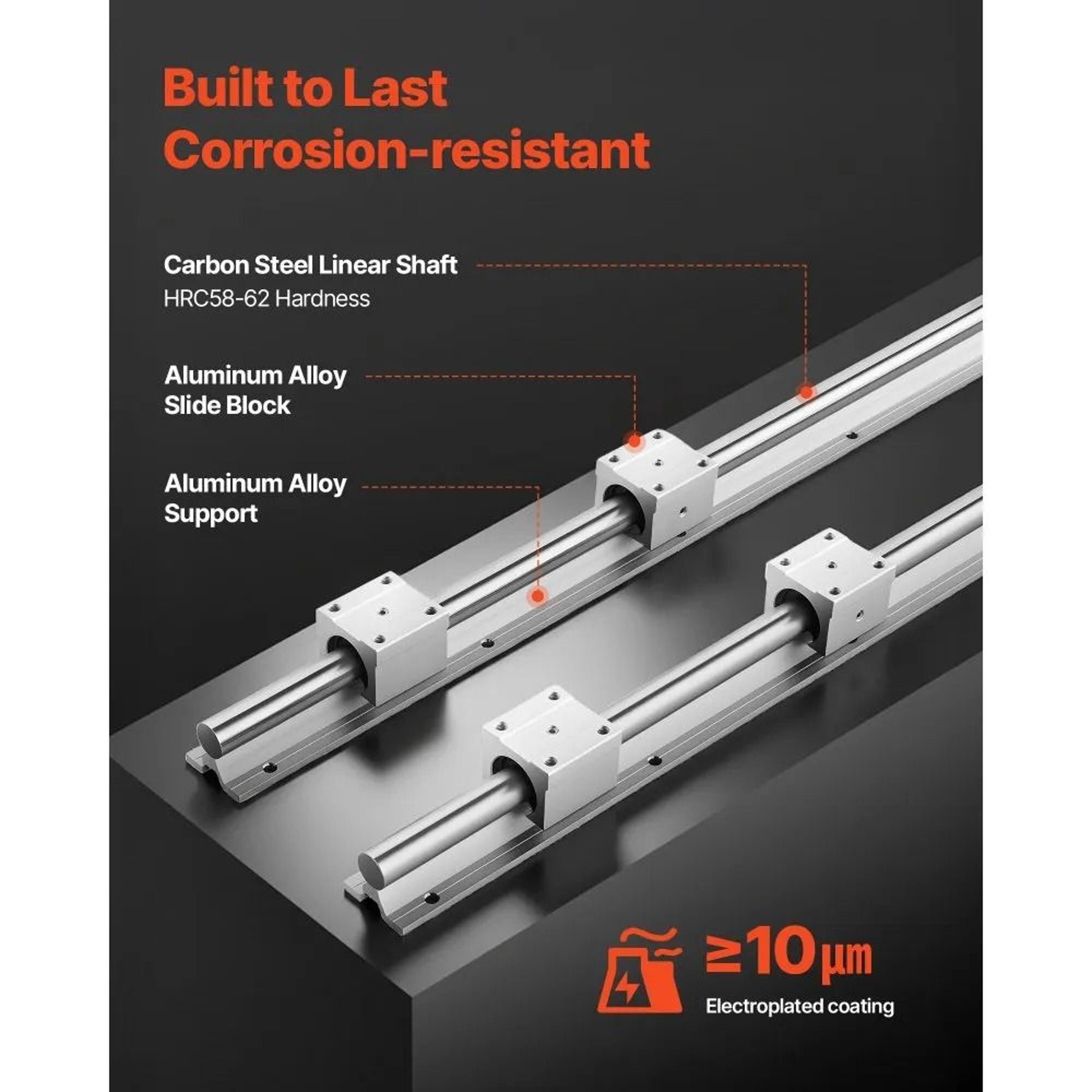 SBR25 Linear Rail Kit With 4724 Inch Rails And 4 Smooth Bearing Blocks 1