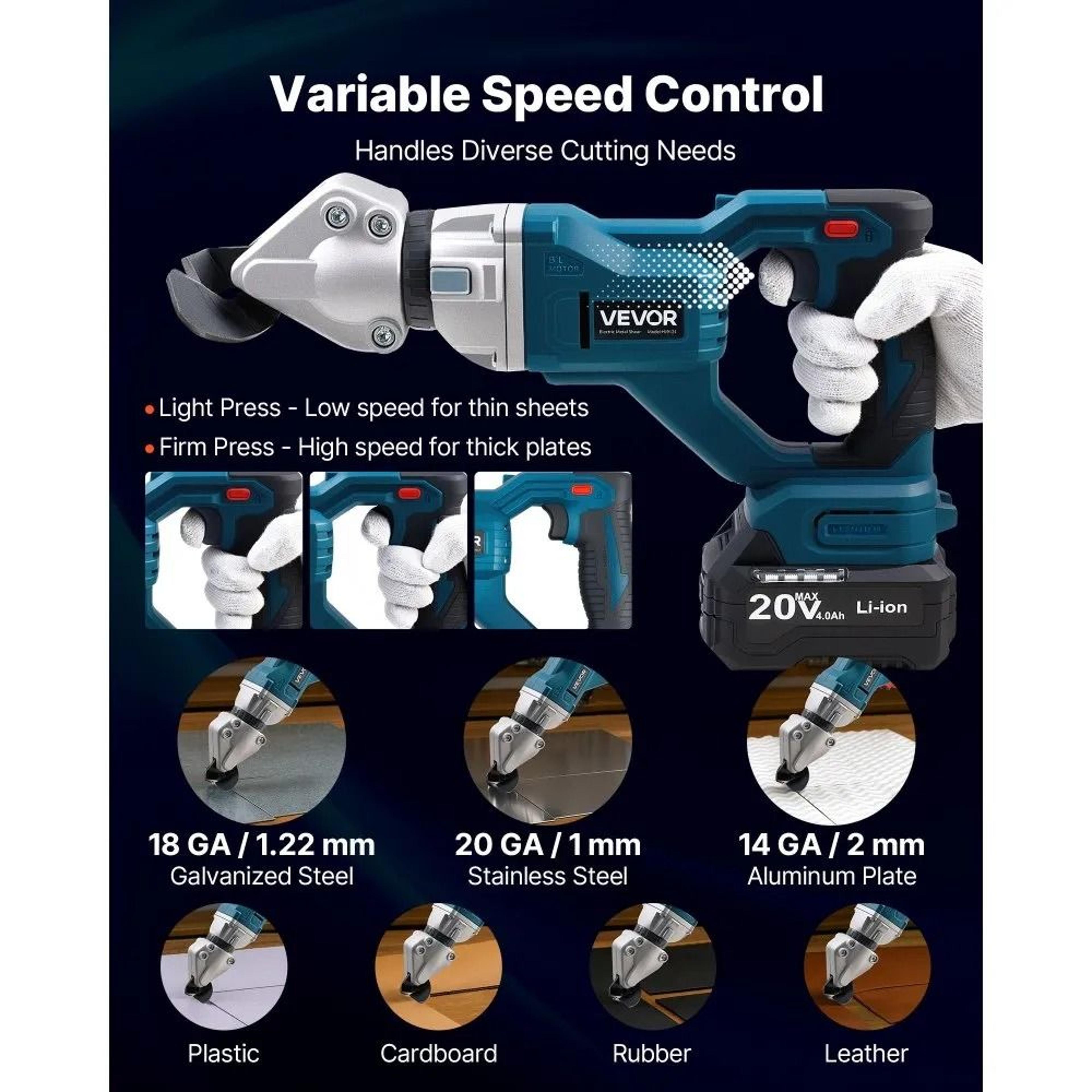 Cordless Metal Shear Sheet Metal Cutter With 360 Degree Pivoting Head And Double Blades 5
