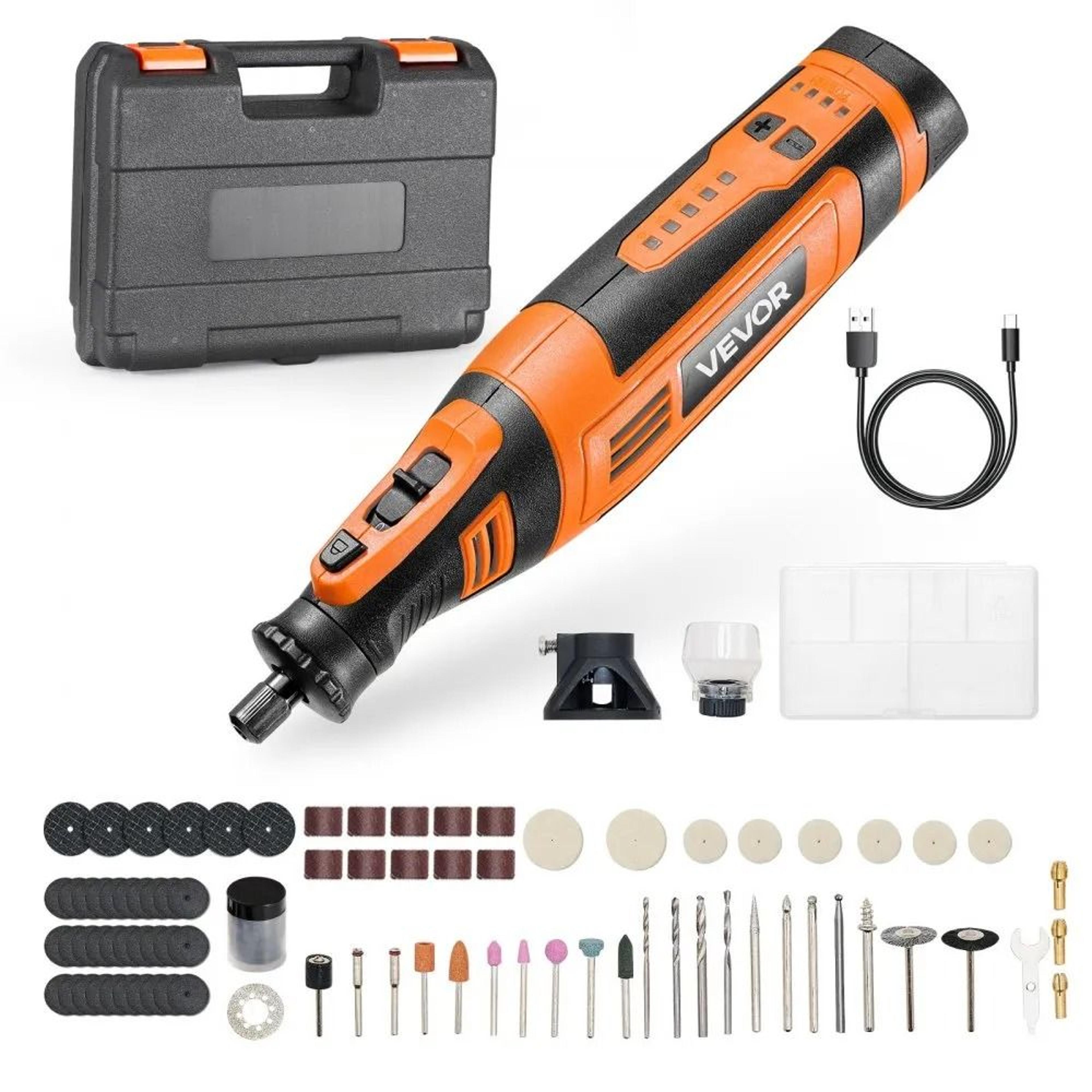 cordless rotary tool kit 136 piece mini power tool for diy craft engraving and polishing