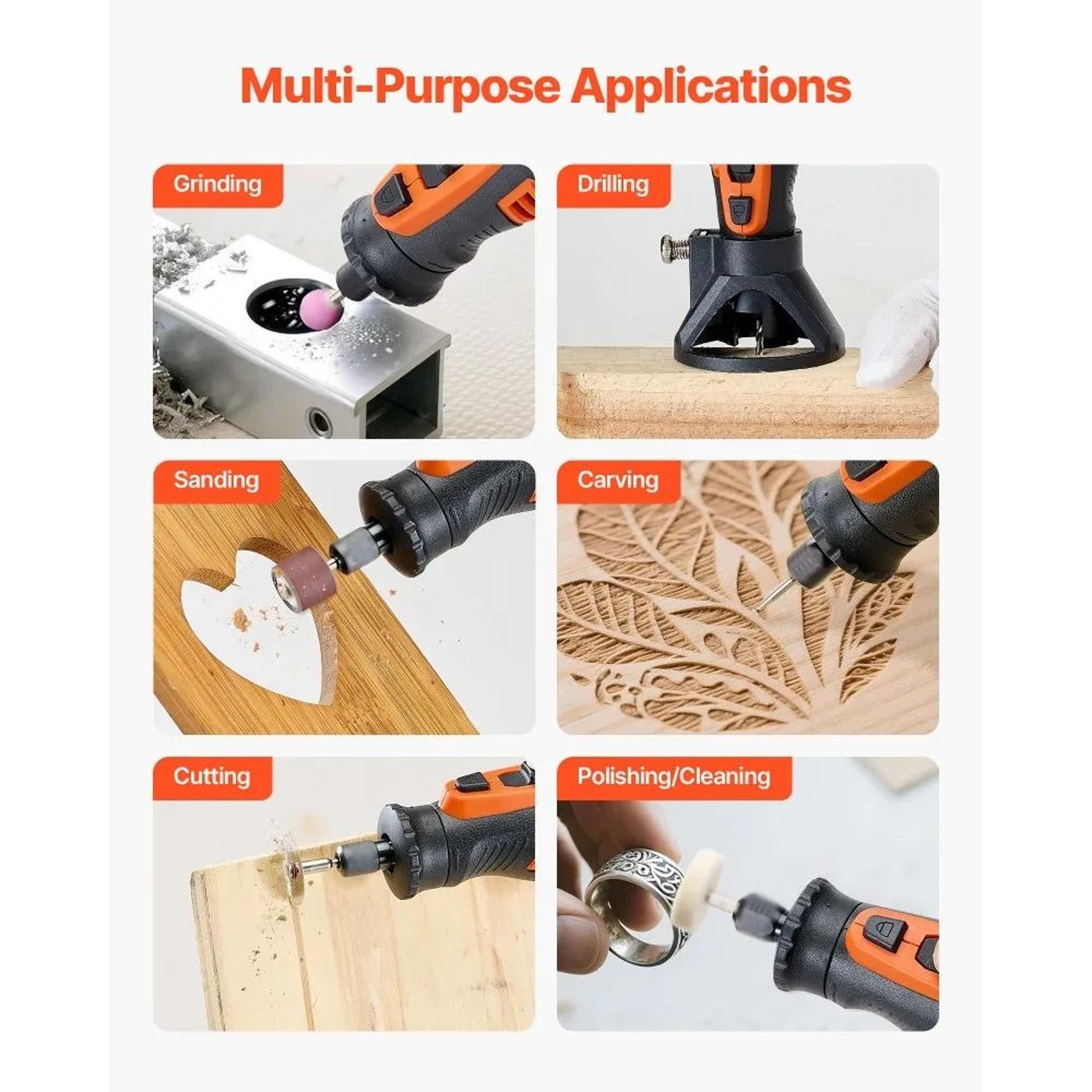 Cordless Rotary Tool Kit 136 Piece Mini Power Tool For DIY Craft Engraving And Polishing 3