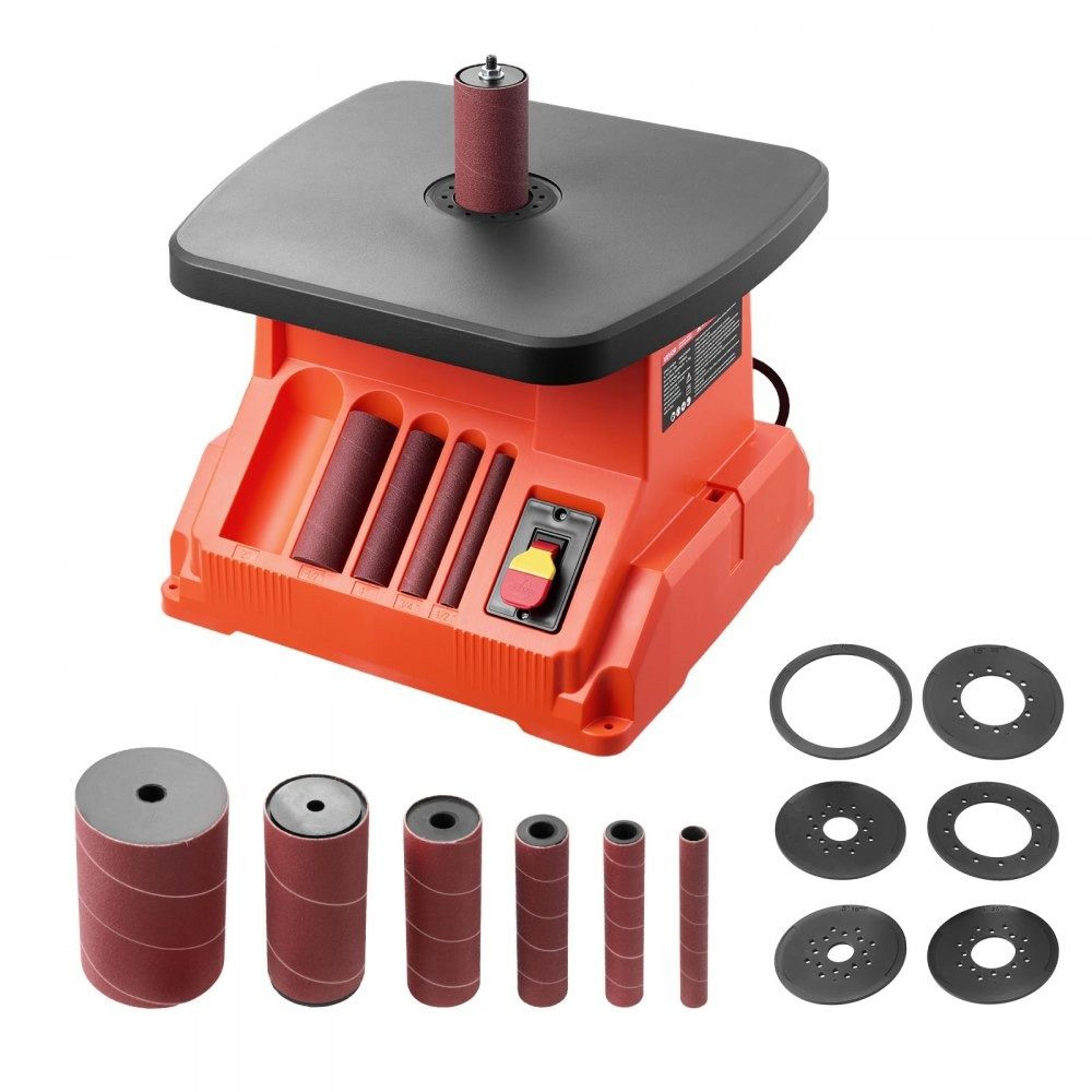 2400 rpm oscillating spindle sander with 6 sleeves and cast iron worktable