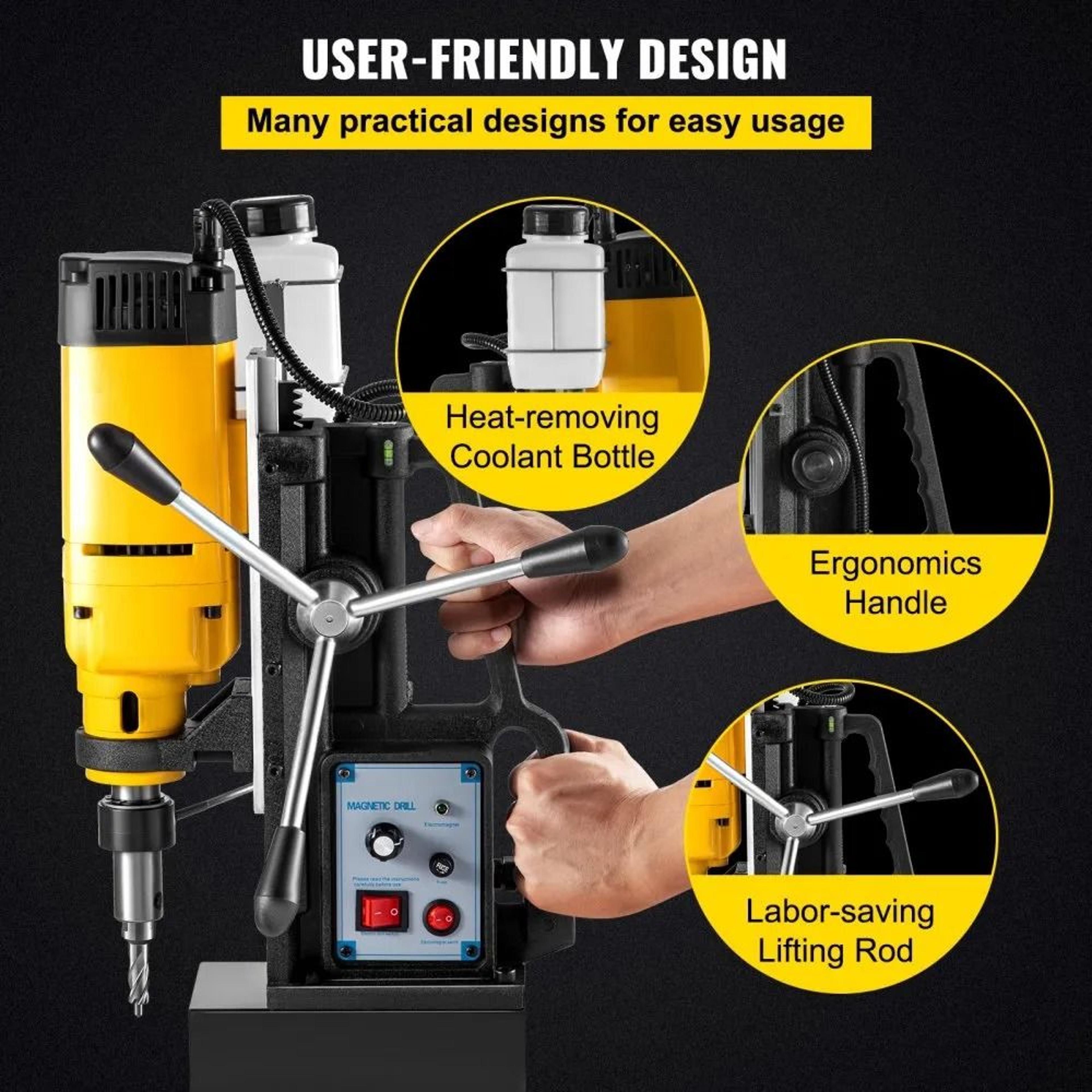 1680W Magnetic Drill Press With 2 Inch Core Capacity And Variable Speed 3