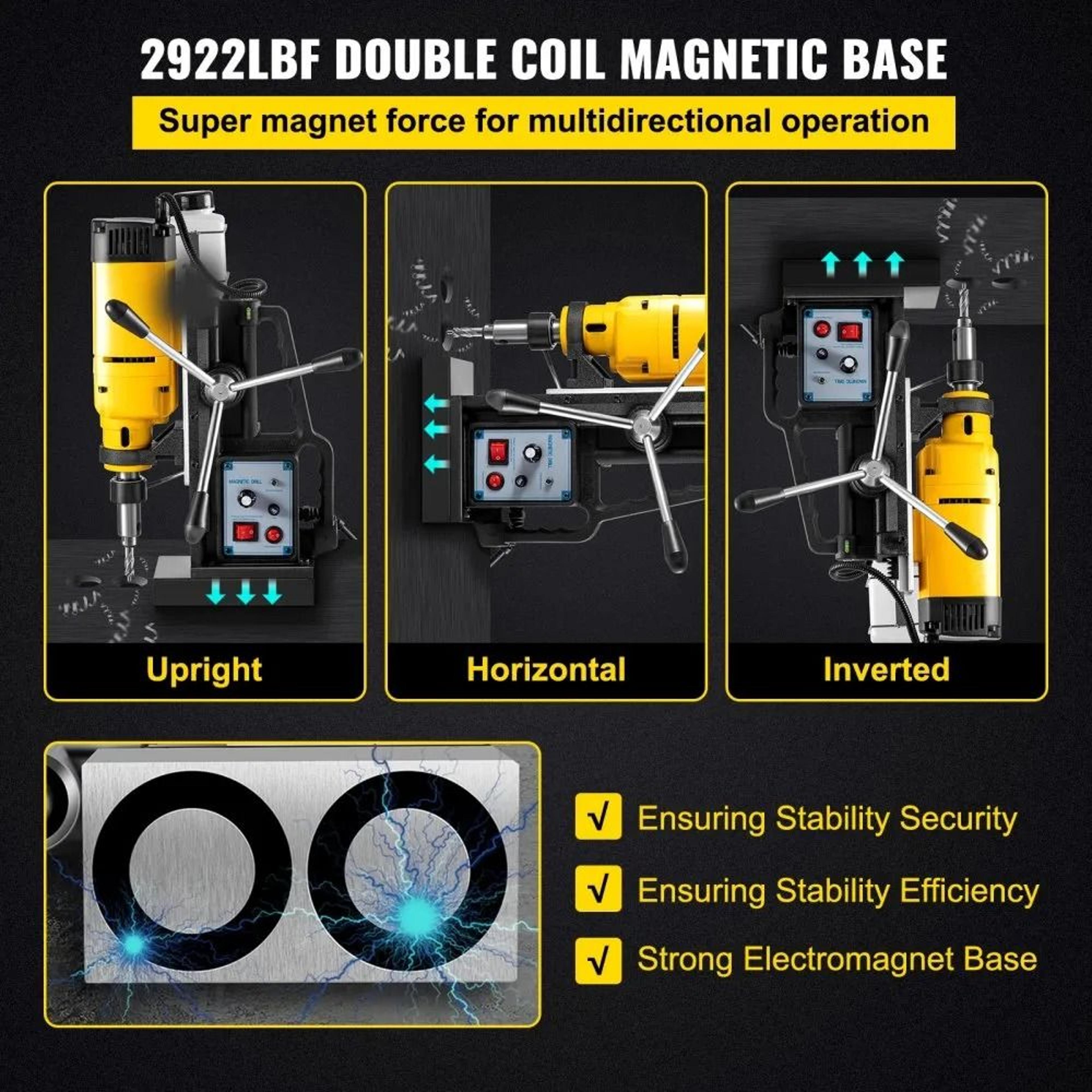 1680W Magnetic Drill Press With 2 Inch Core Capacity And Variable Speed 4