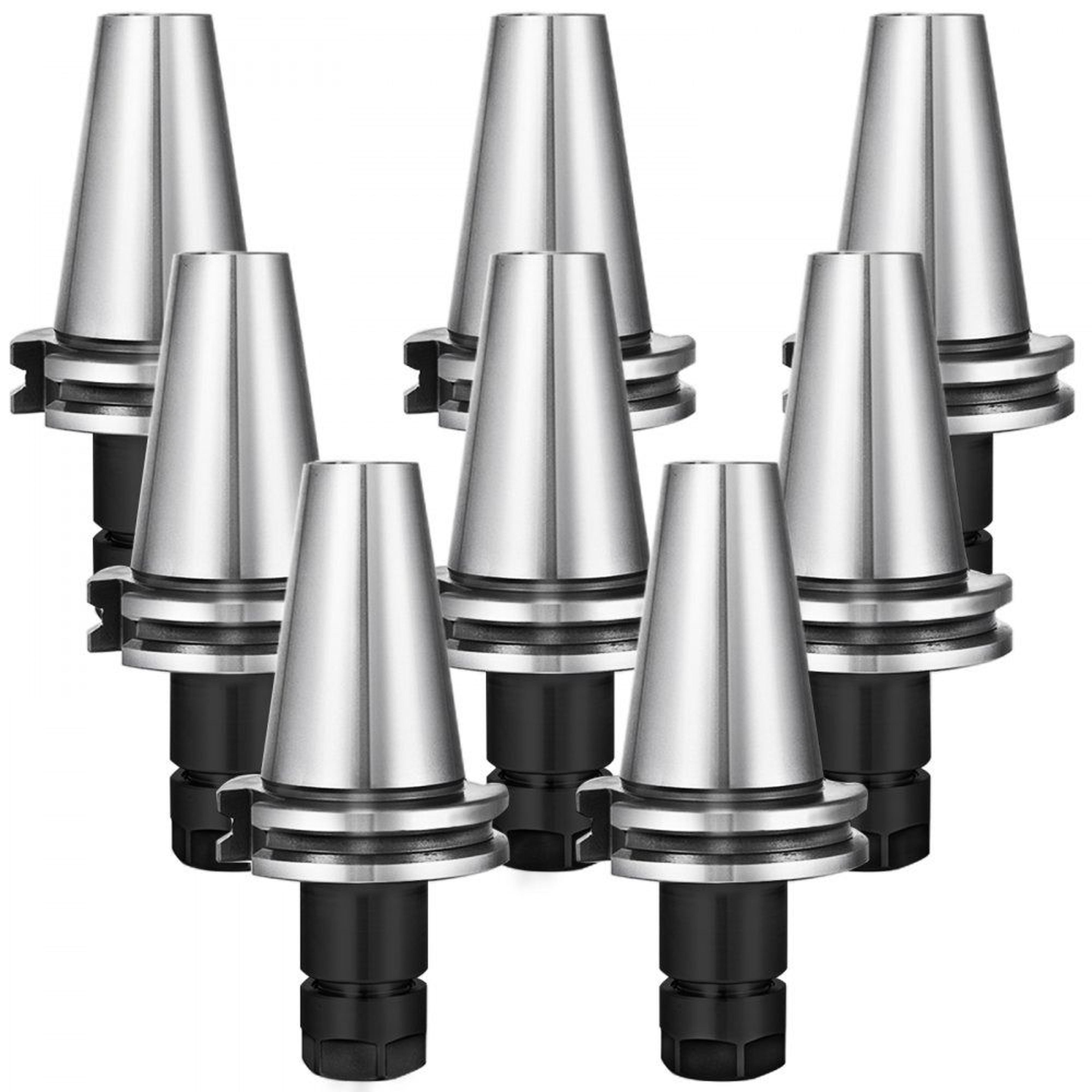 8 piece cat40 er16 collet chuck set for precision cnc machining