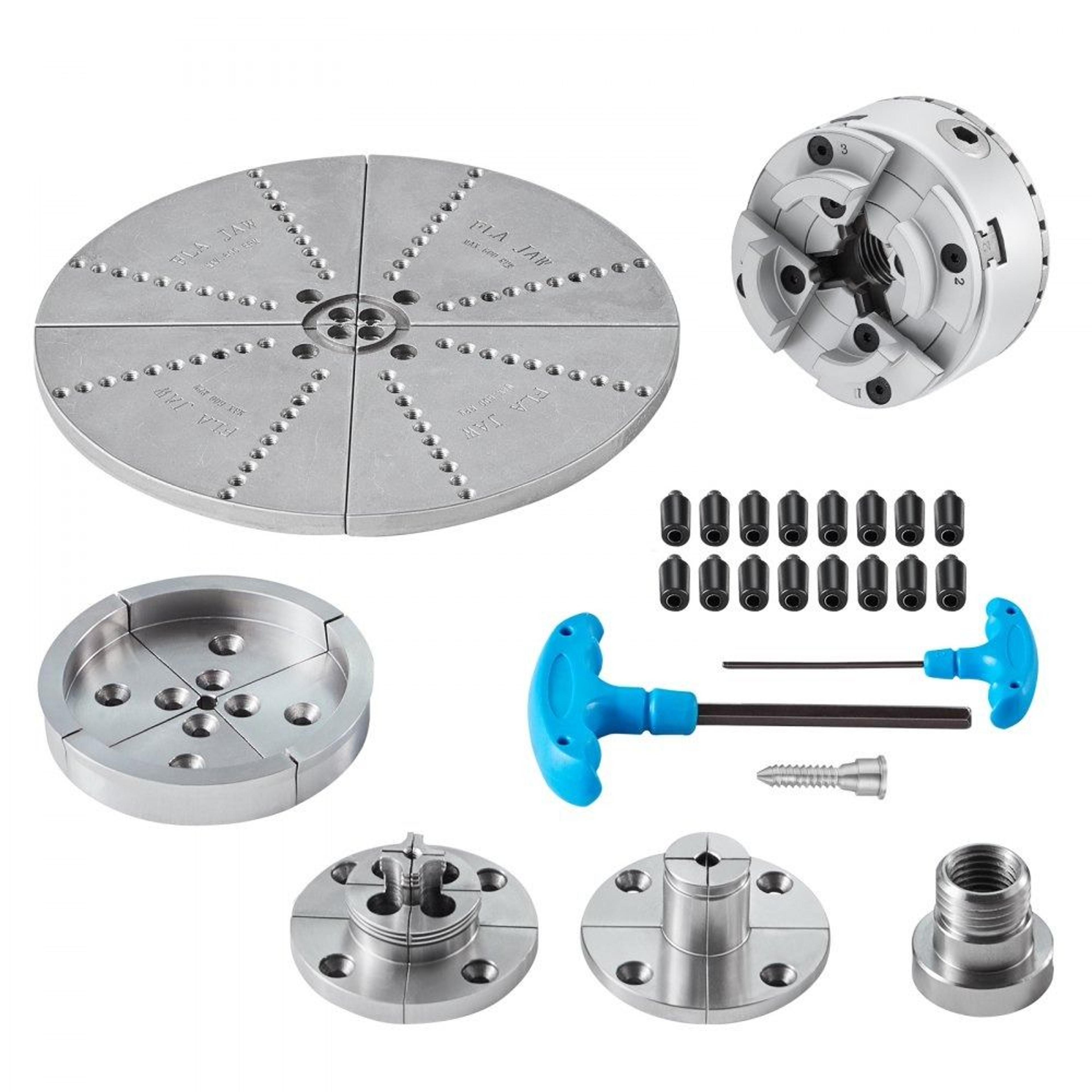 kp965 precision 4 jaw lathe chuck with 5 interchangeable jaw sets