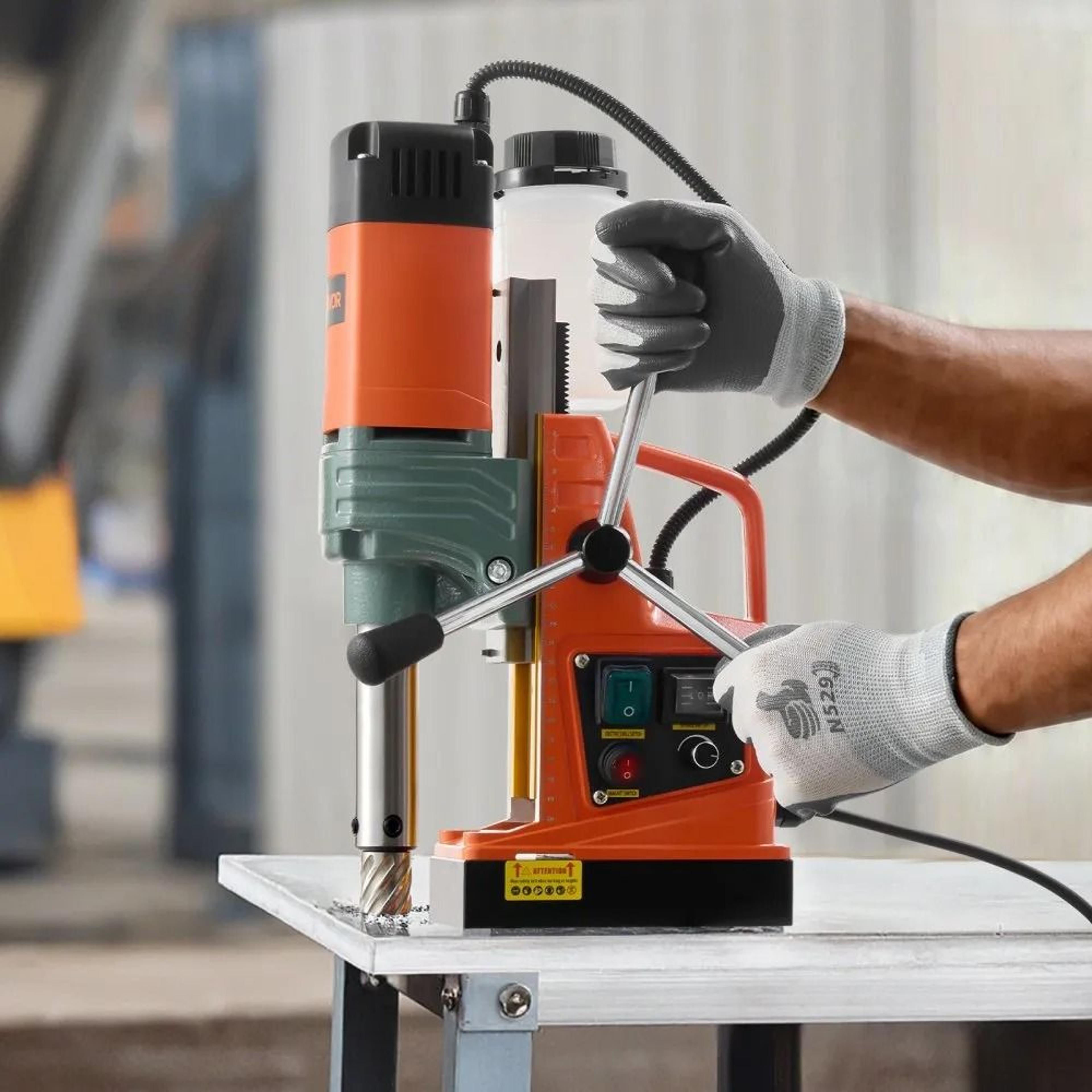 1450W Magnetic Drill Press With 6 Coring Bits And Variable Speed 6