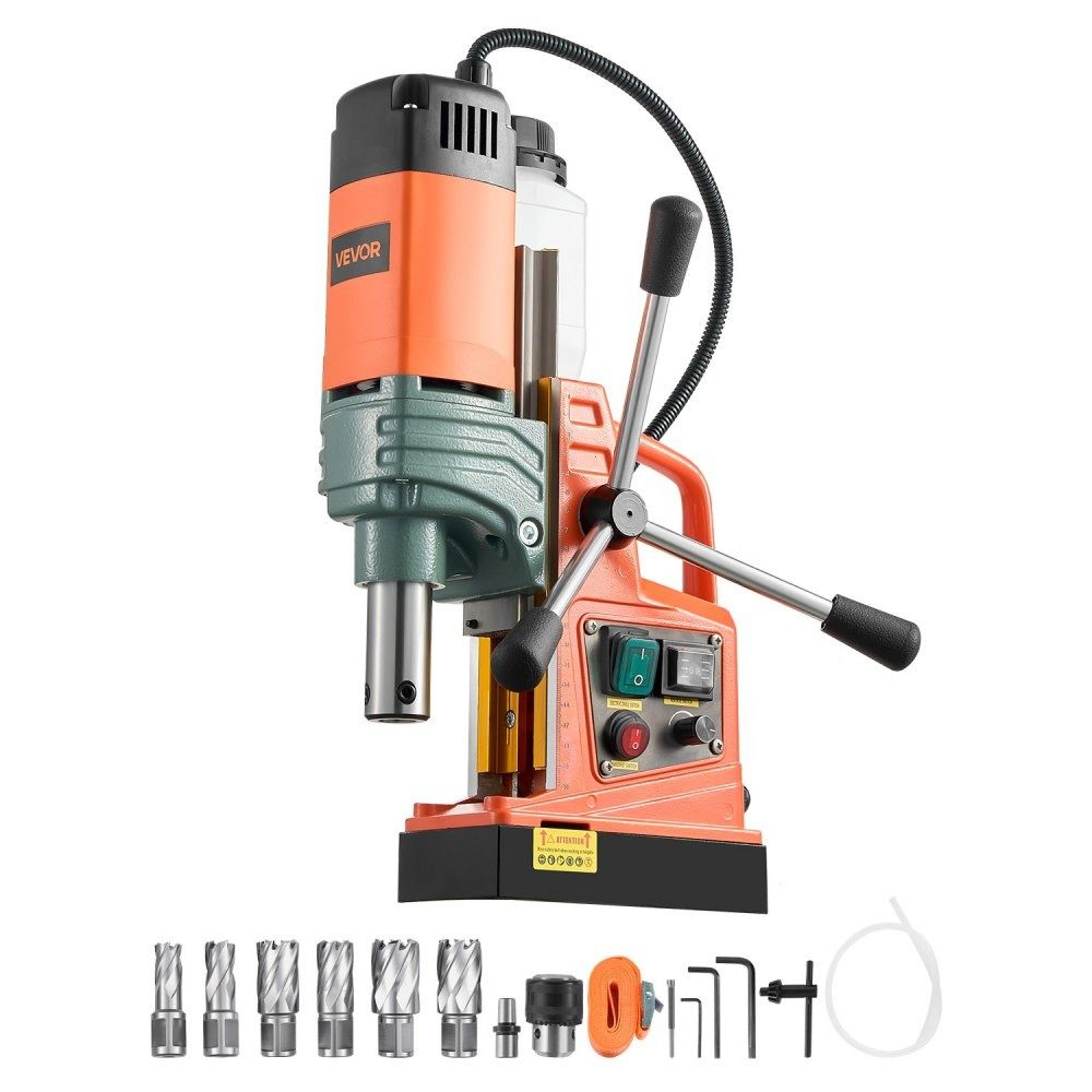 1450w magnetic drill press with 6 coring bits and variable speed