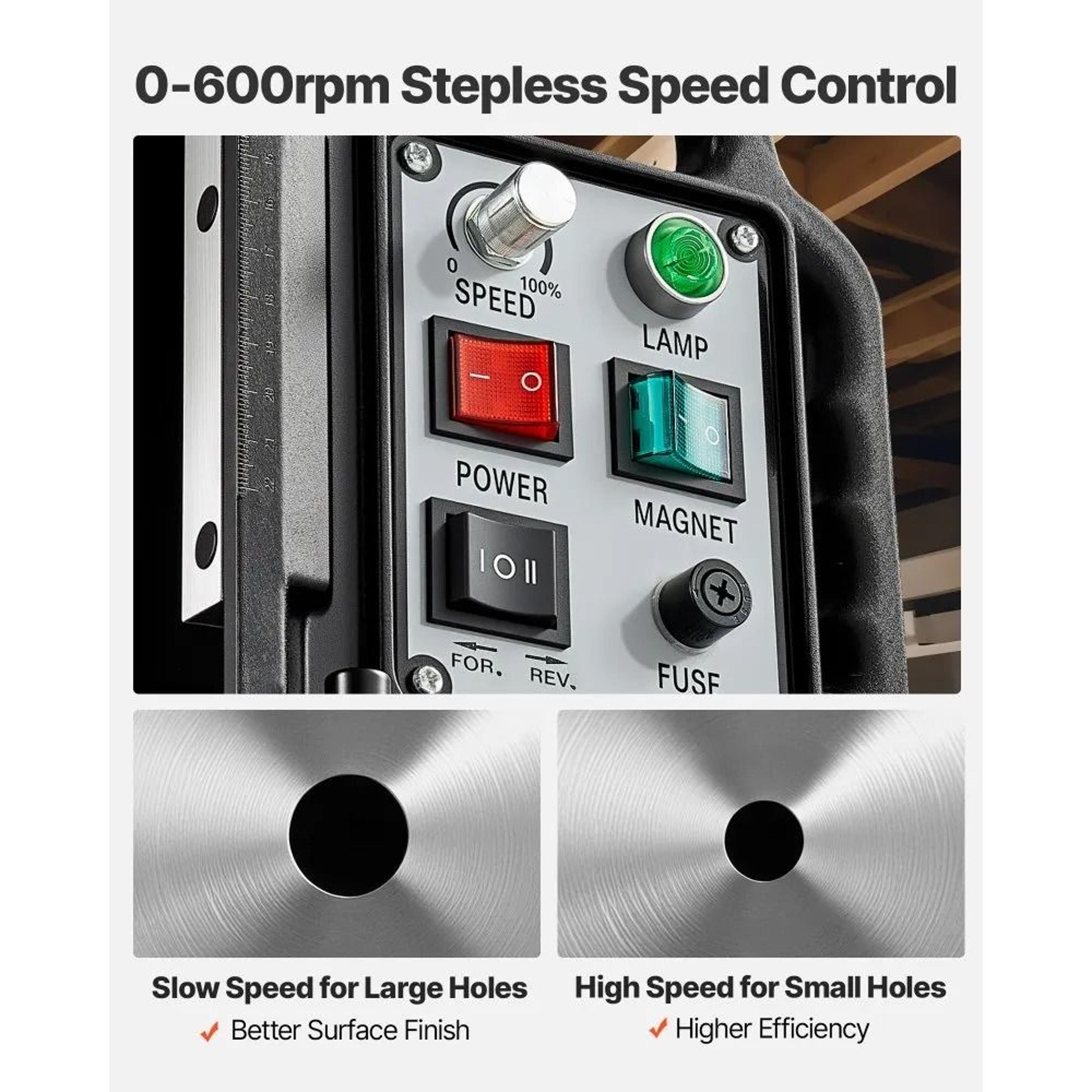 Magnetic Drill Press 1550W Heavy Duty Mag Drill With 600 RPM Speed Control 3