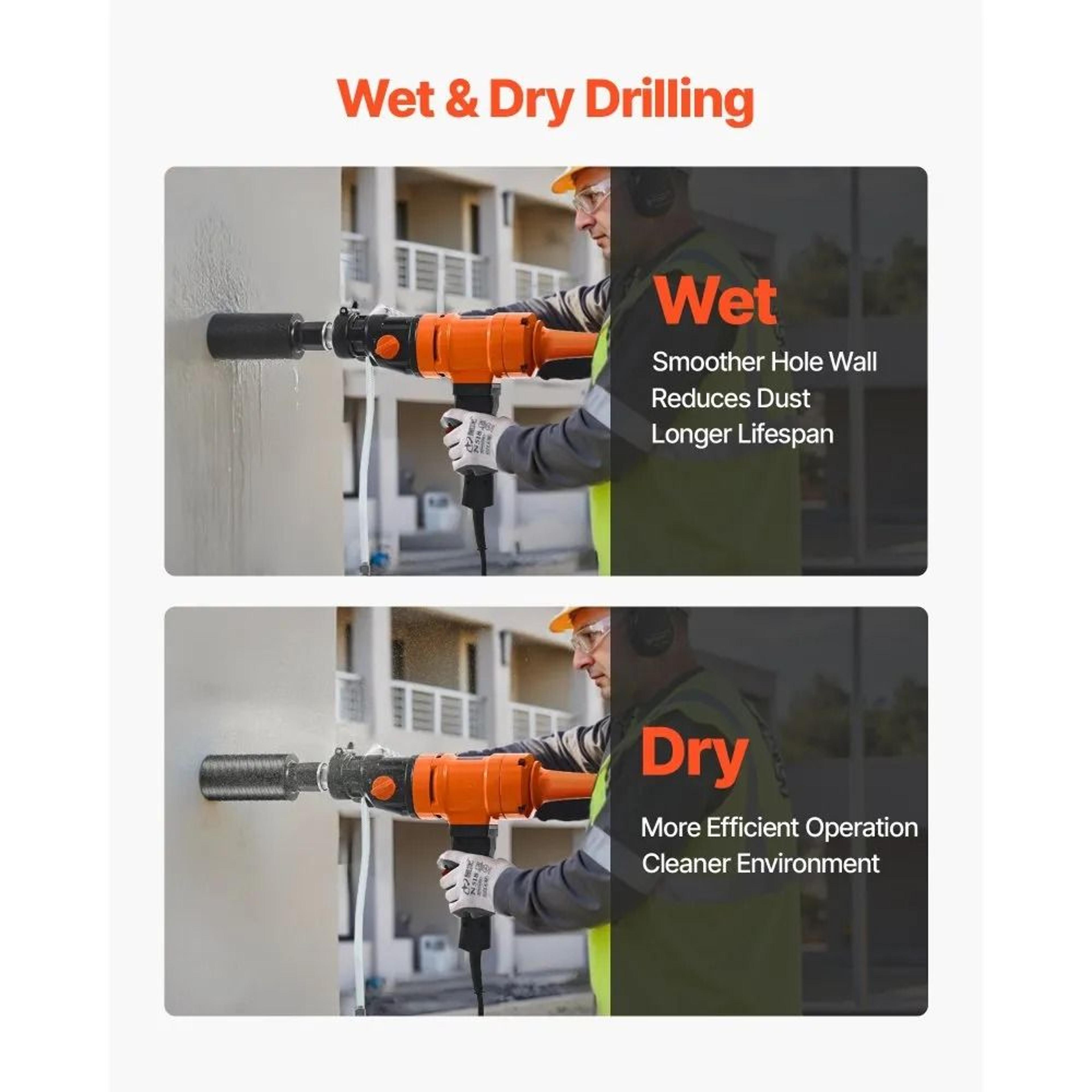 1800W Diamond Core Drilling Machine For Concrete Wet Dry Drilling 4