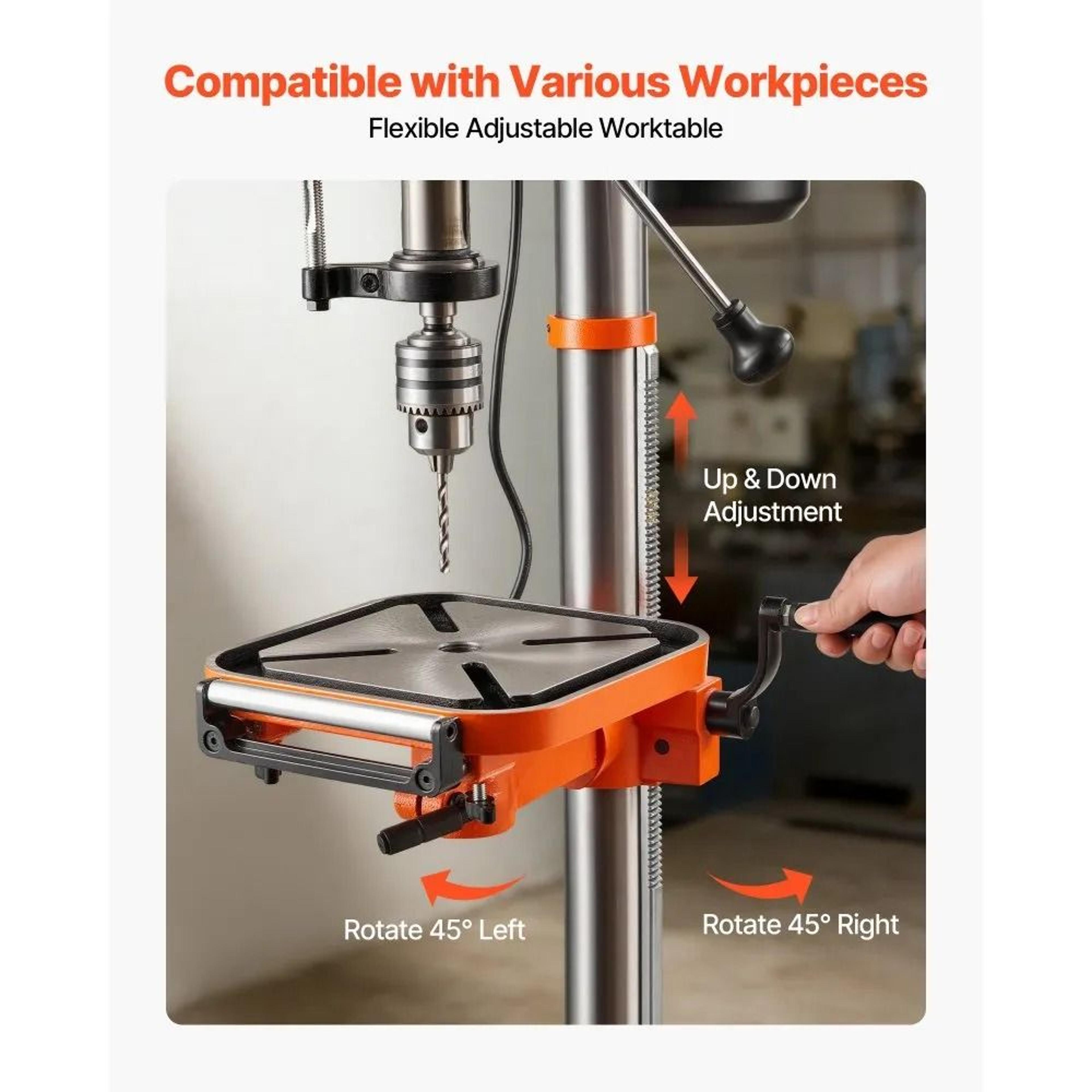 12 Inch Benchtop Drill Press With Variable Speed Control Laser Guide 3