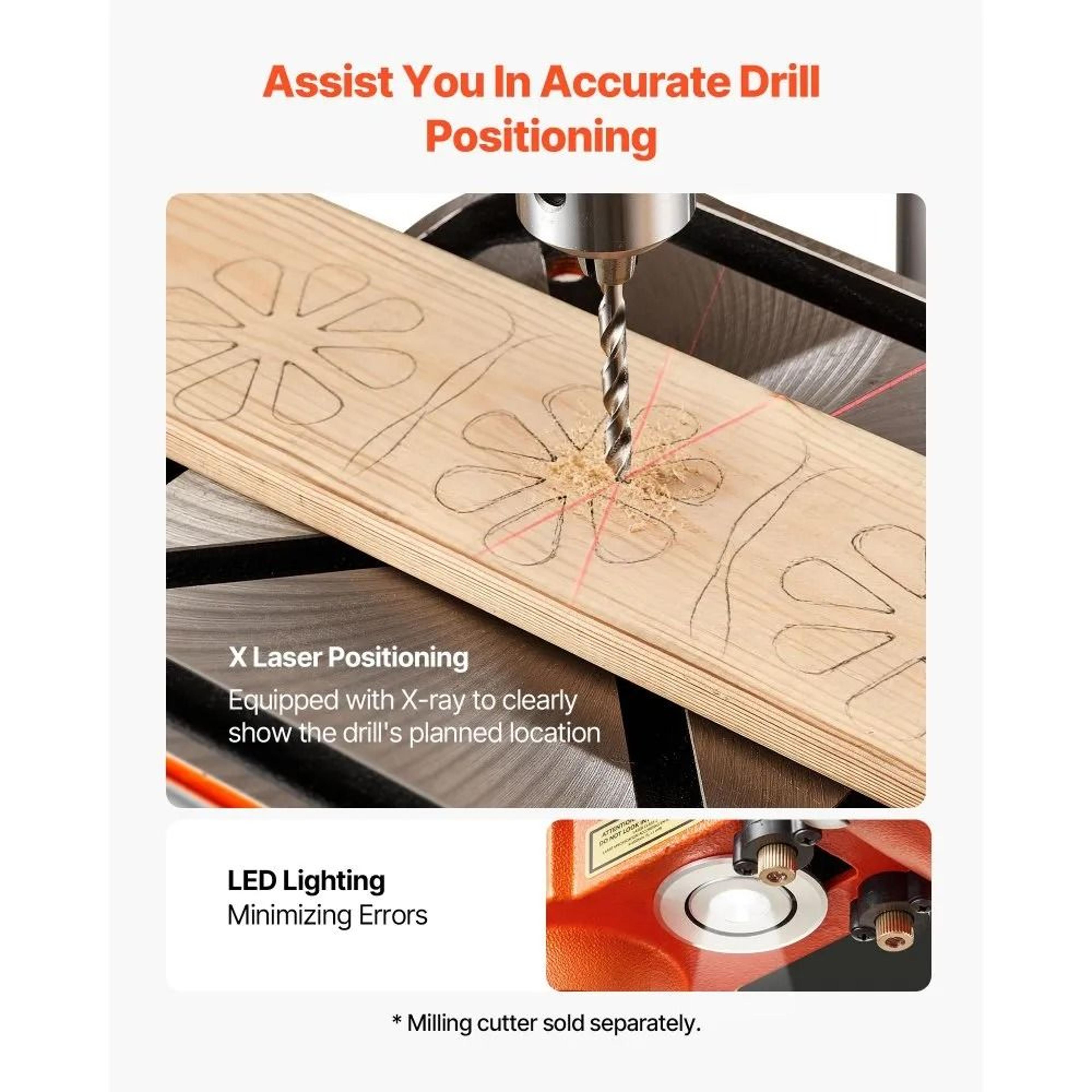 12 Inch Benchtop Drill Press With Variable Speed Control Laser Guide 5