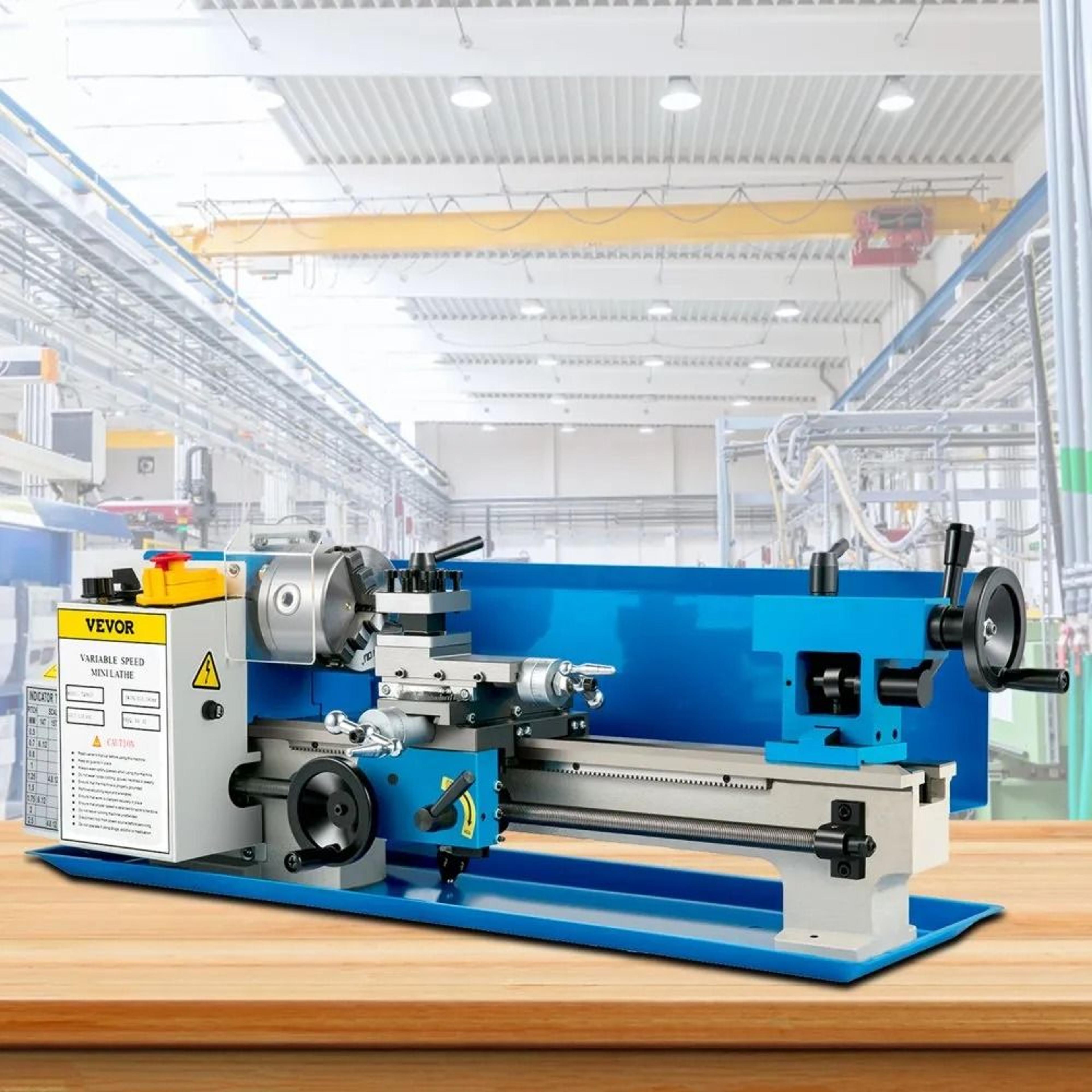 7x14 Mini Metal Lathe 550W Variable Speed Benchtop Metal Turning Machine 7