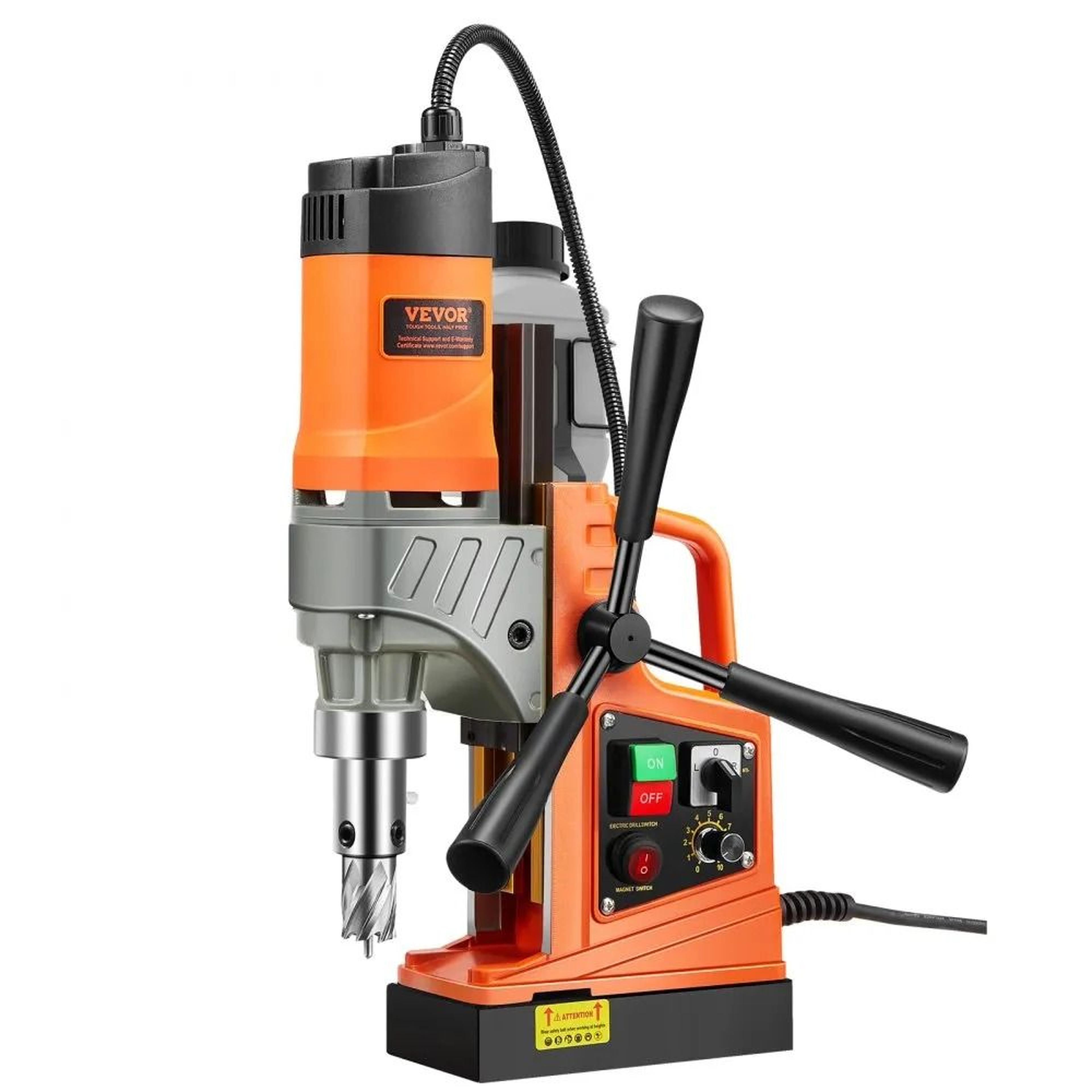 Portable Magnetic Drill Press 1450W Electric Mag Drill With Coring Bits 7