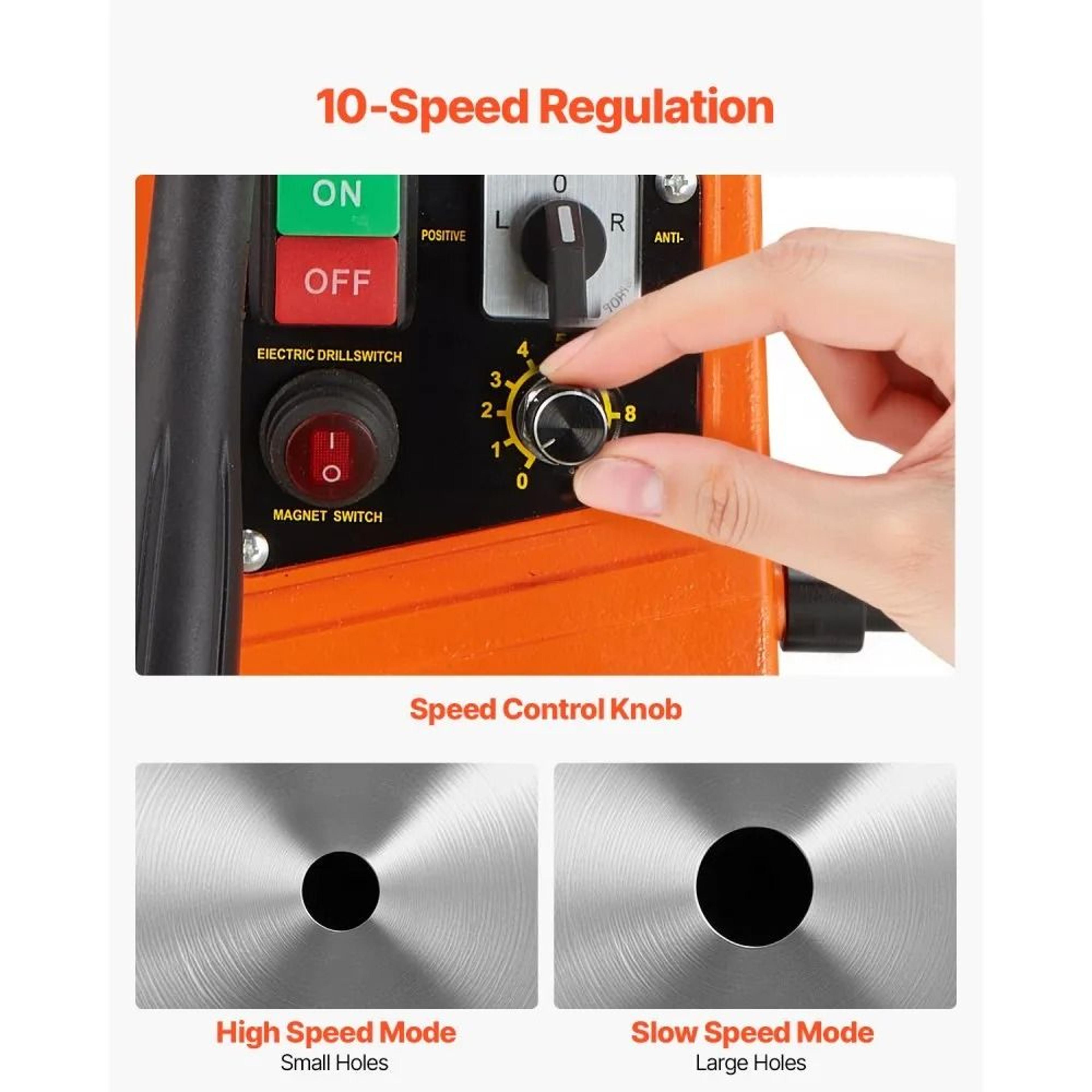Portable Magnetic Drill Press 1450W Electric Mag Drill With Coring Bits 6