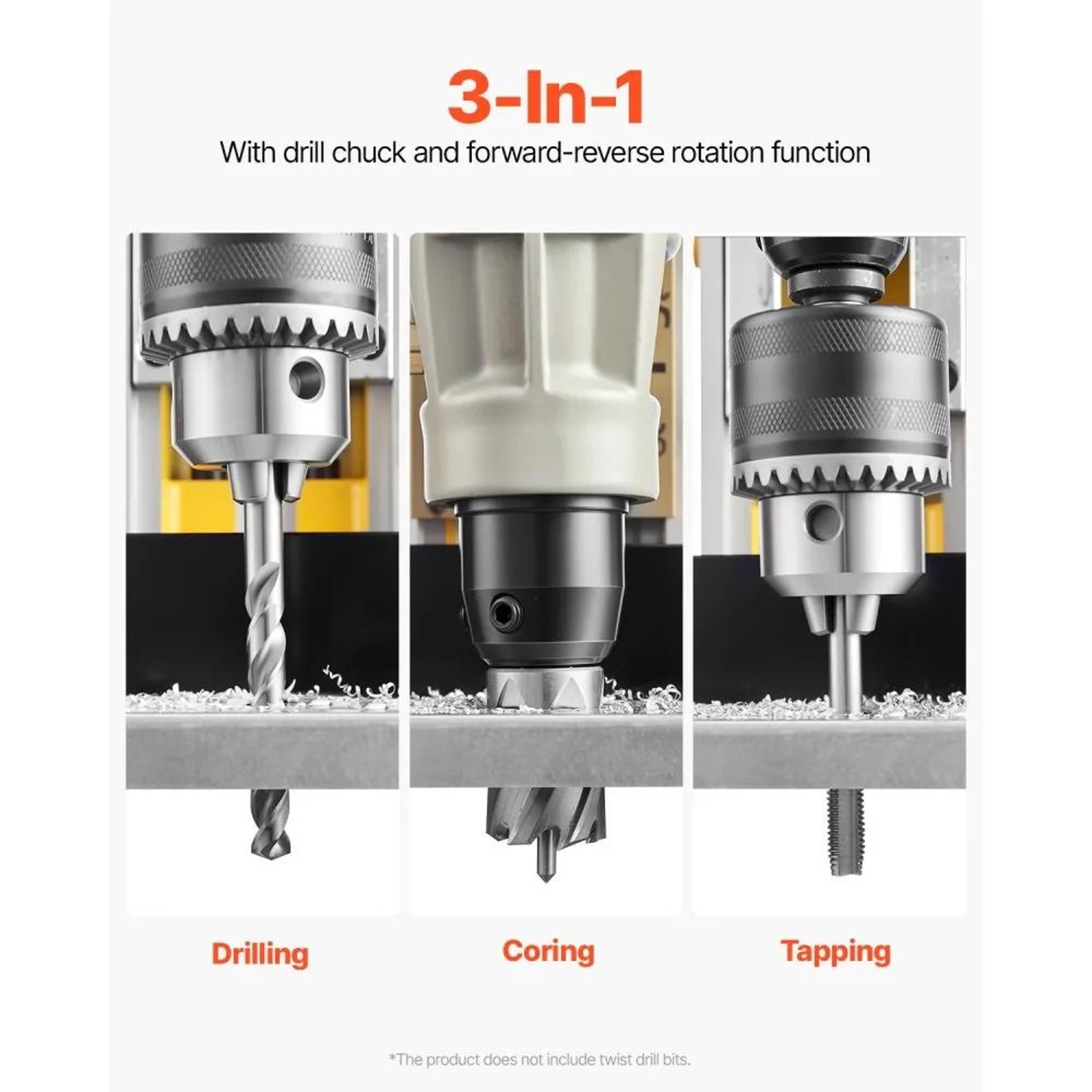 Heavy Duty Magnetic Drill Press 1450W Electric Mag Drill With 2 Inch Coring Capacity 6