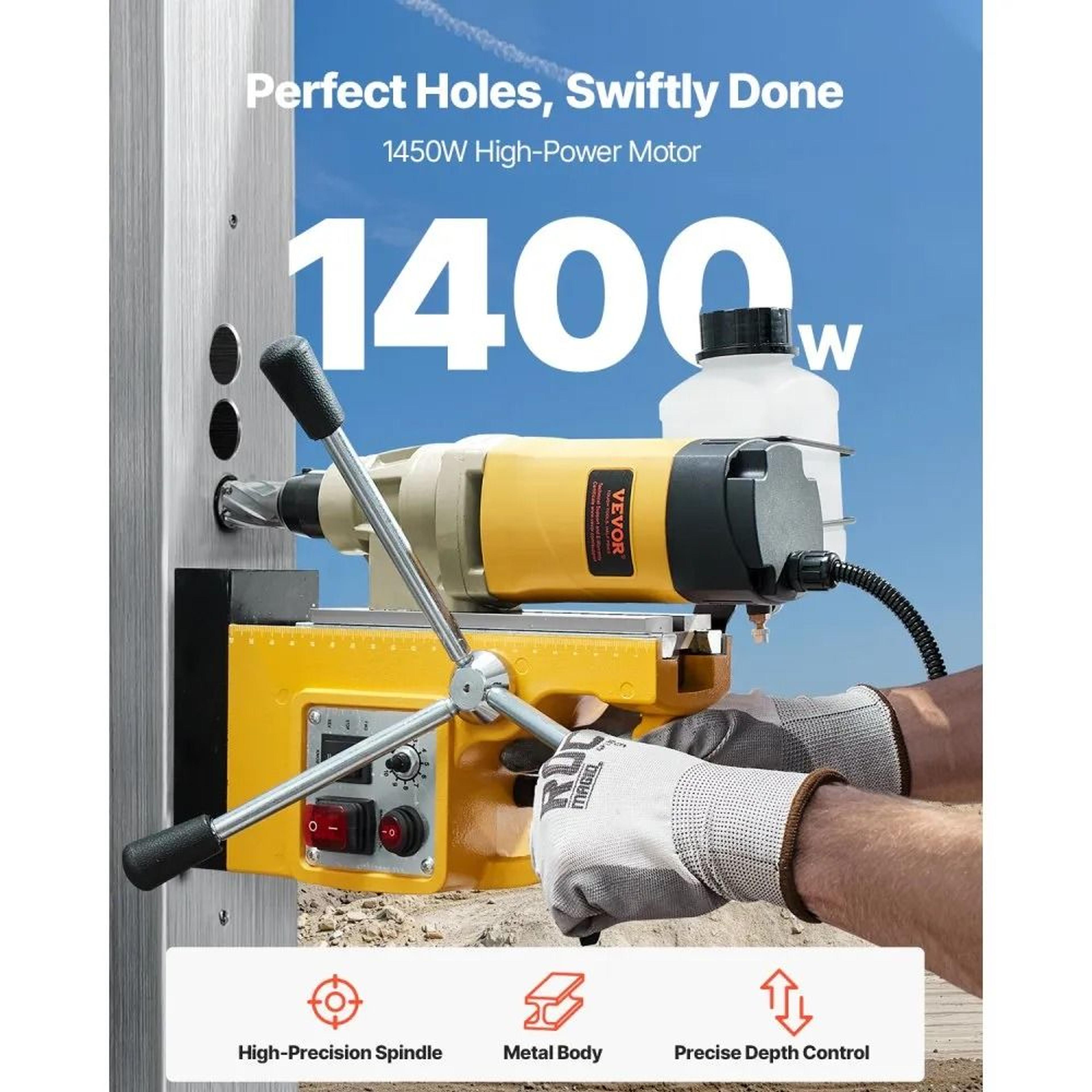 Heavy Duty Magnetic Drill Press 1450W Electric Mag Drill With 2 Inch Coring Capacity 1