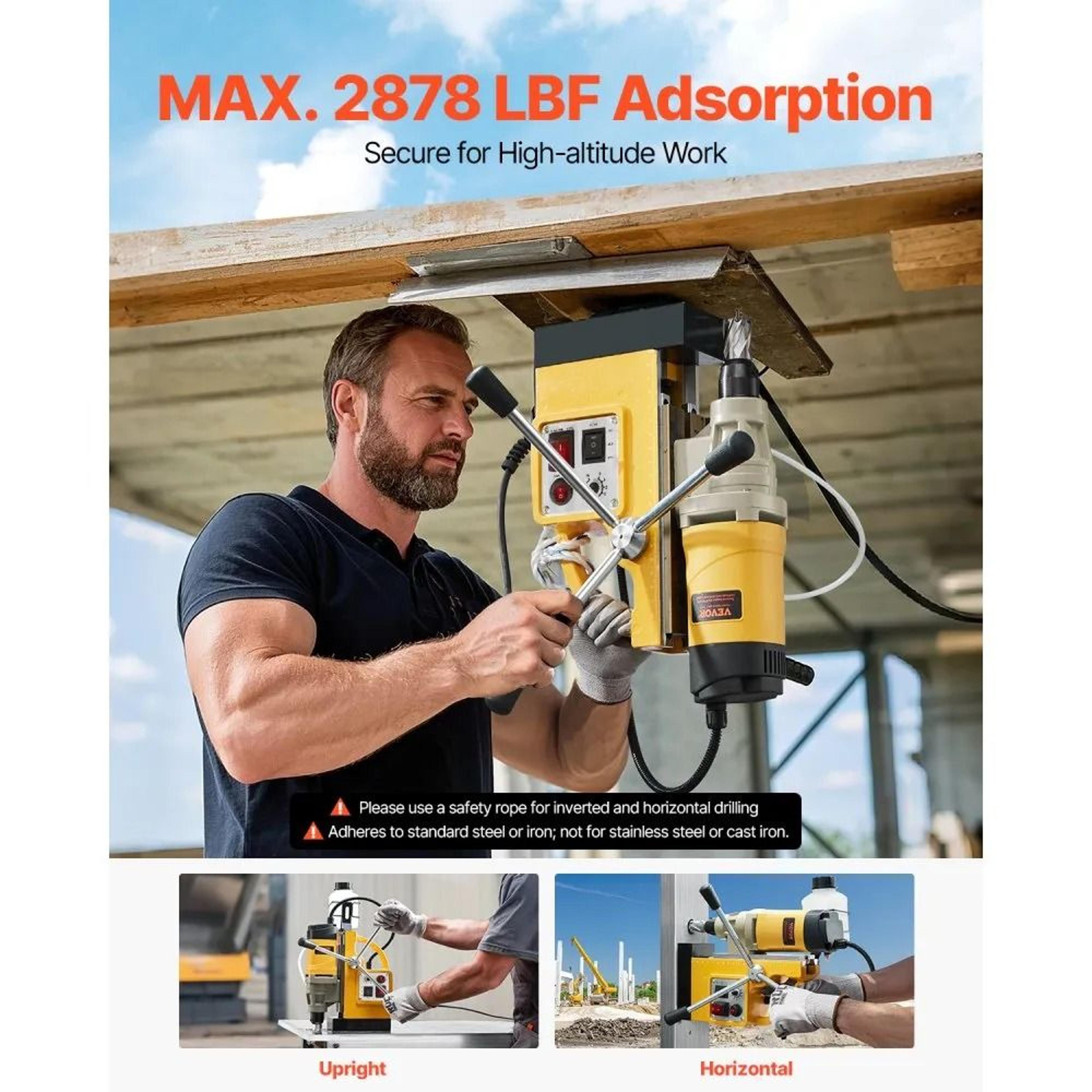 Heavy Duty Magnetic Drill Press 1450W Electric Mag Drill With 2 Inch Coring Capacity 2