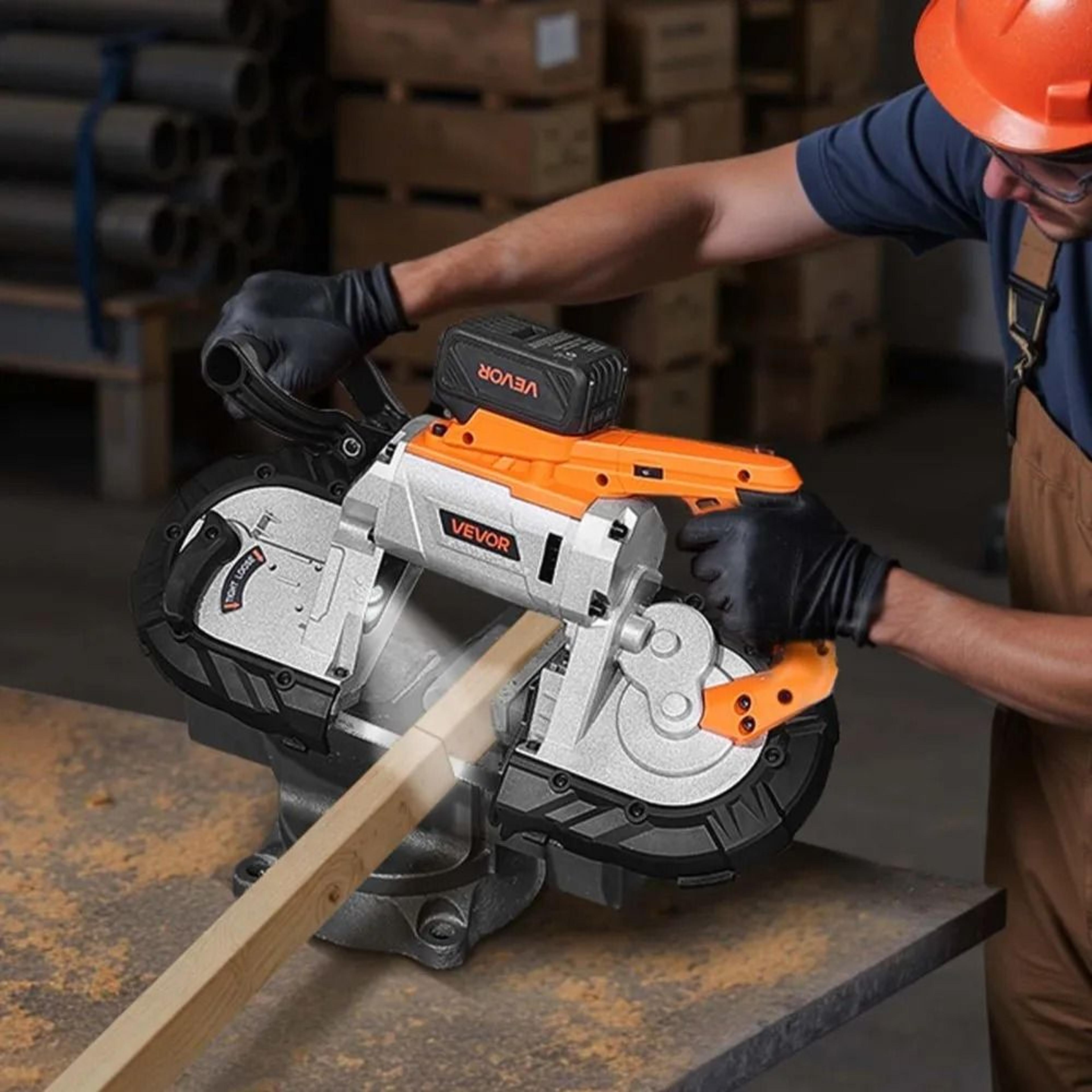 20V Cordless Portable Band Saw Kit 5 Inch Deep Cut Brushless Metal Cutting Tool 5