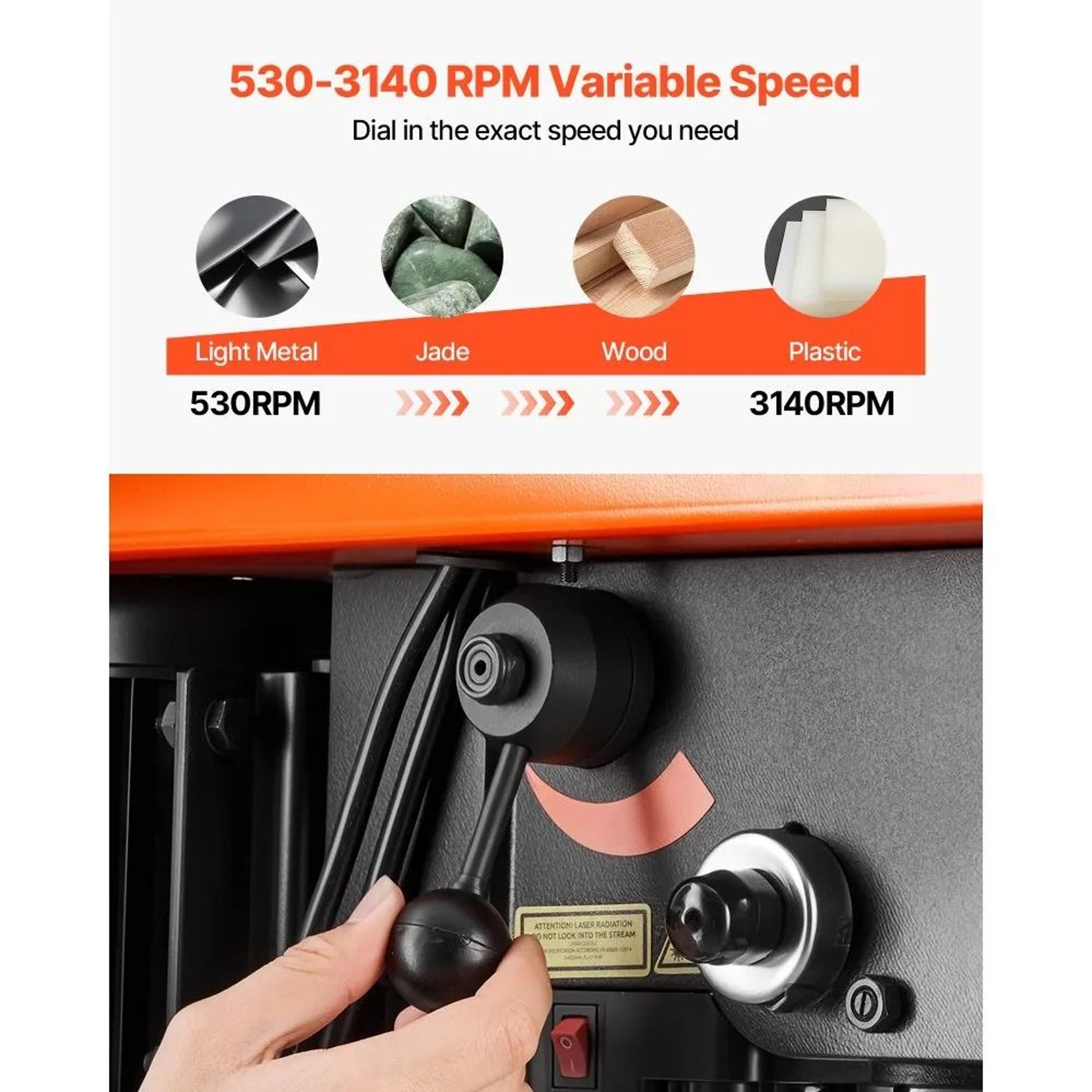10 Inch Benchtop Drill Press With Variable Speed And Laser Guide 2