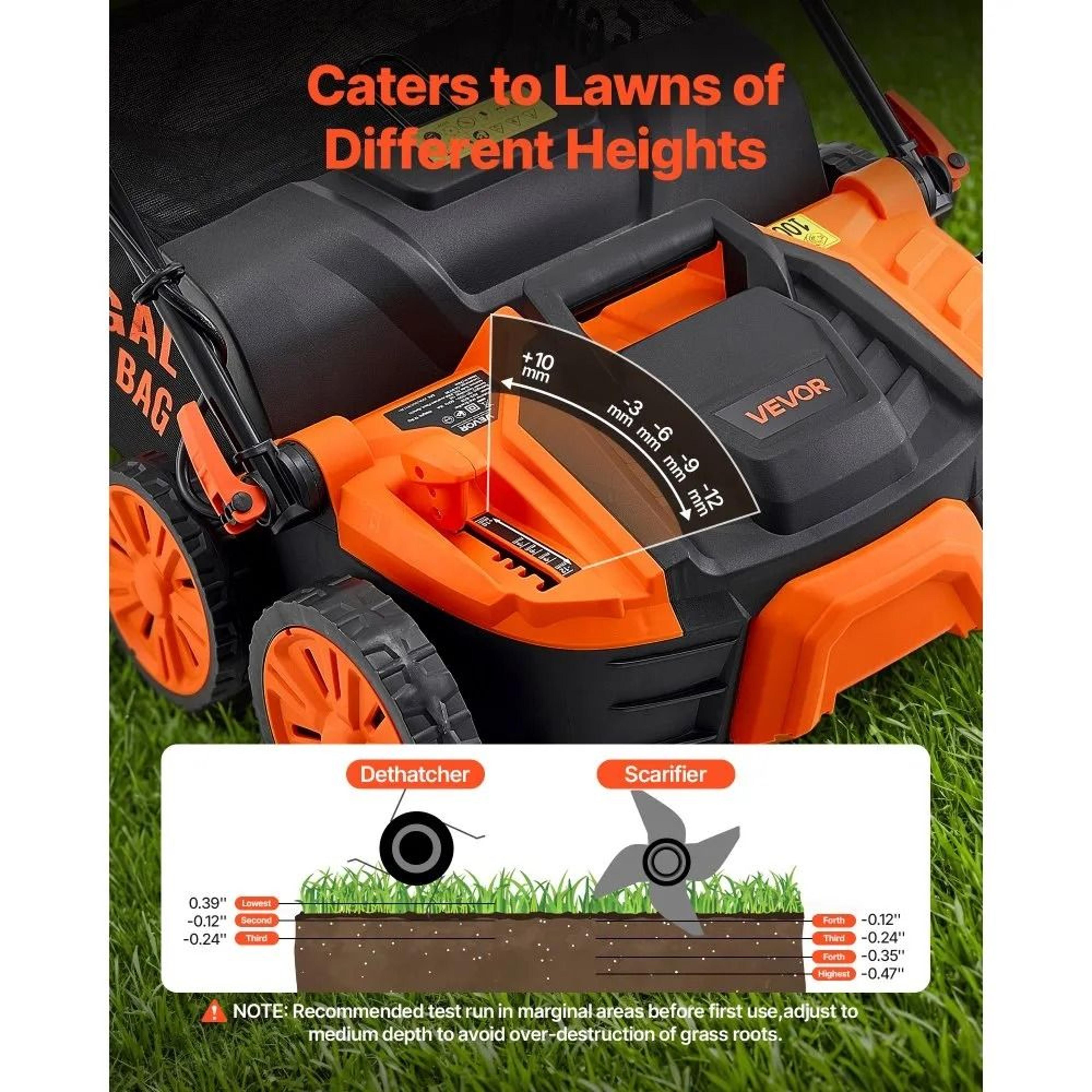 16 Inch Electric Lawn Dethatcher And Scarifier With Collection Bag 4