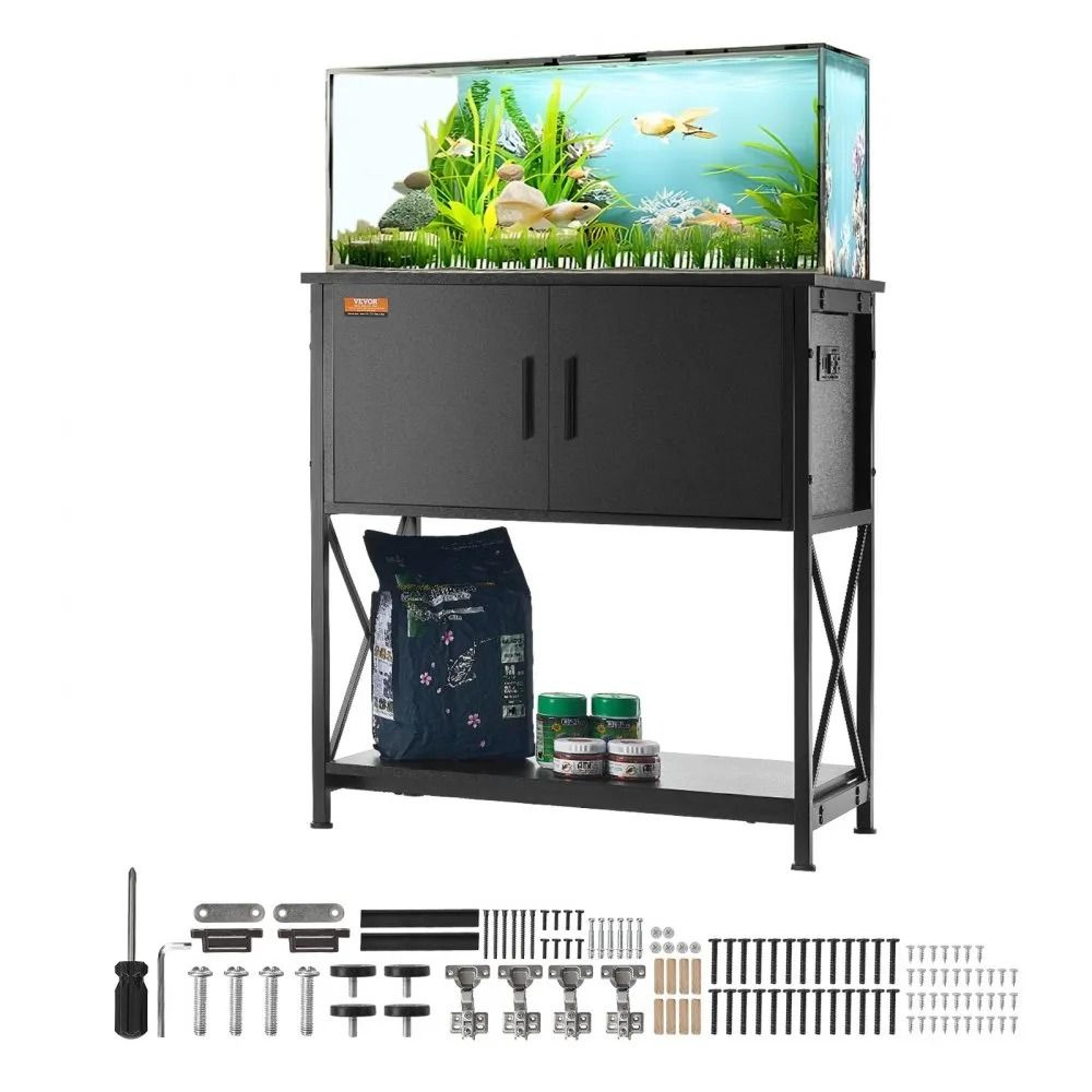aquarium stand 29 gallon fish tank stand with storage cabinet and power panel