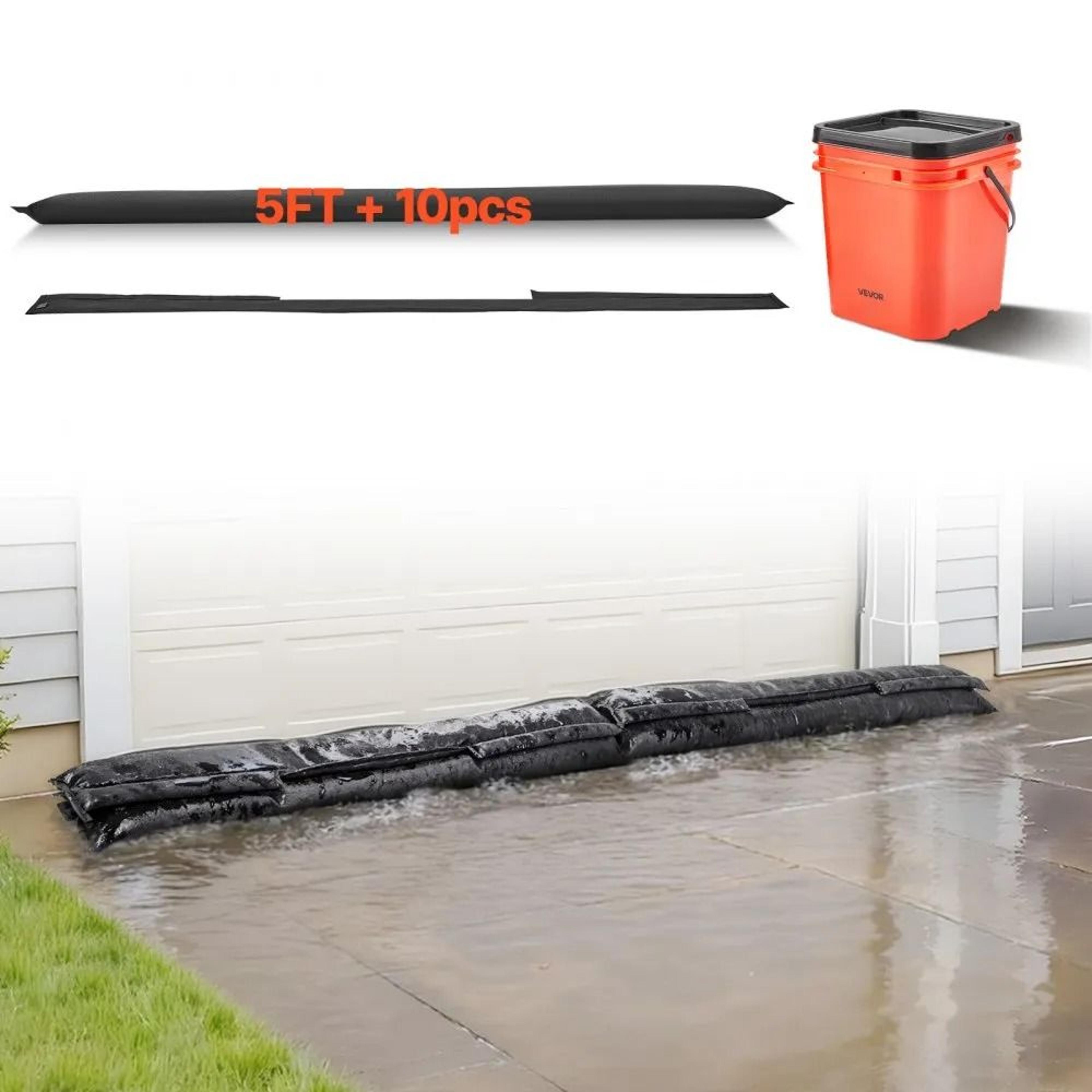 reusable flood barrier water absorbent sandless sandbags for home flood protection