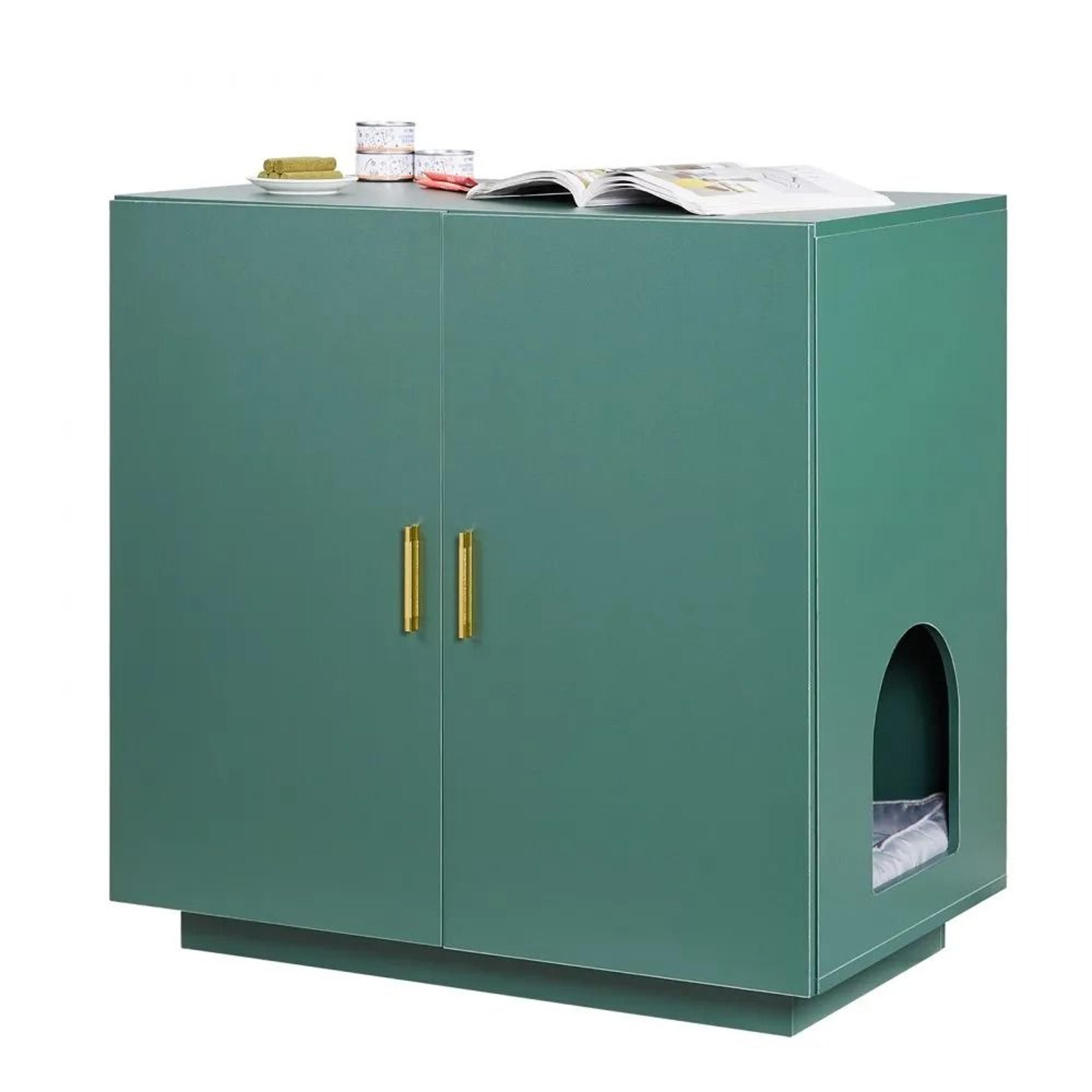 cat litter box enclosure hidden cabinet wooden cat washroom furniture