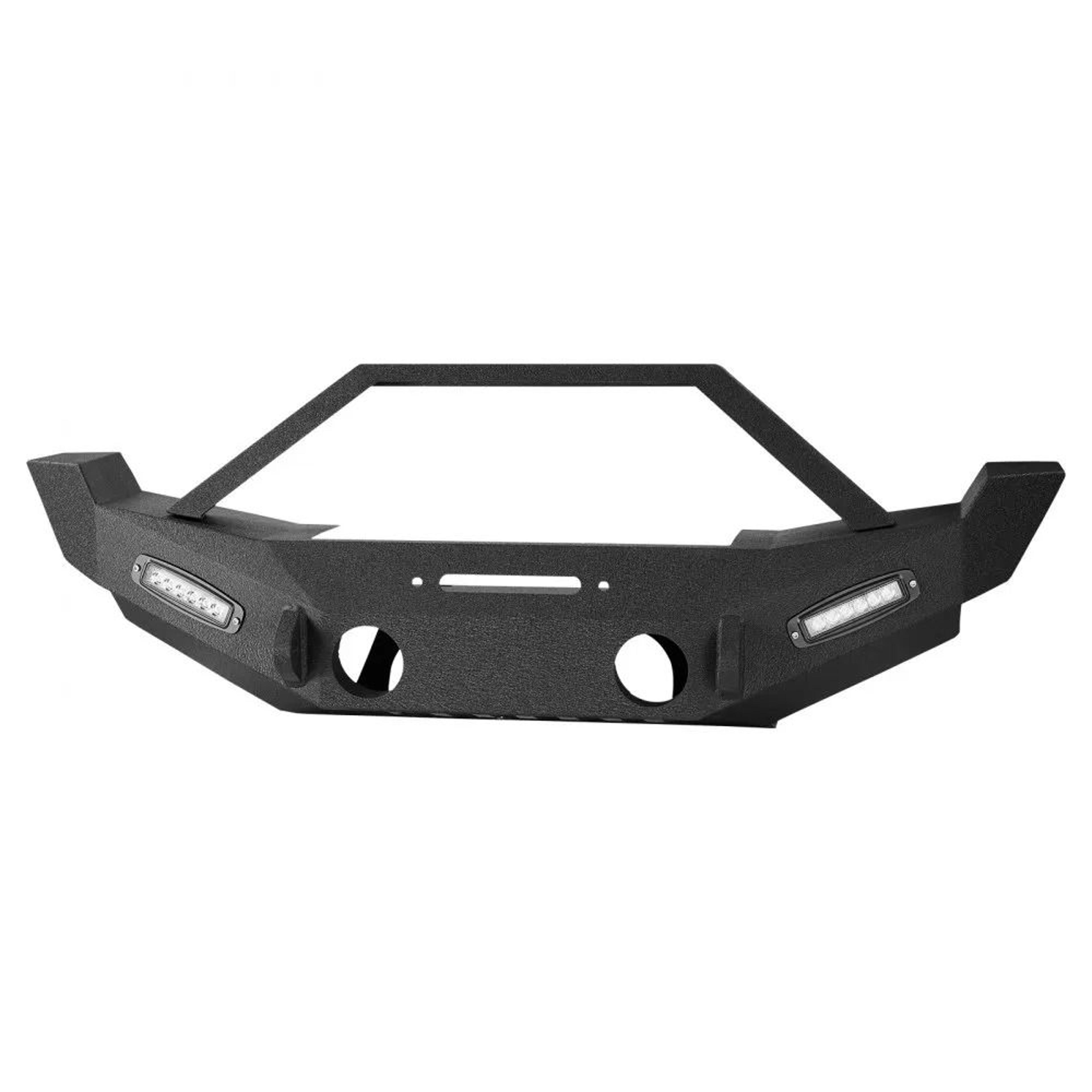 Heavy Duty Front Bumper For Wrangler JK JKU With LED Light Bars And Winch Mount 7