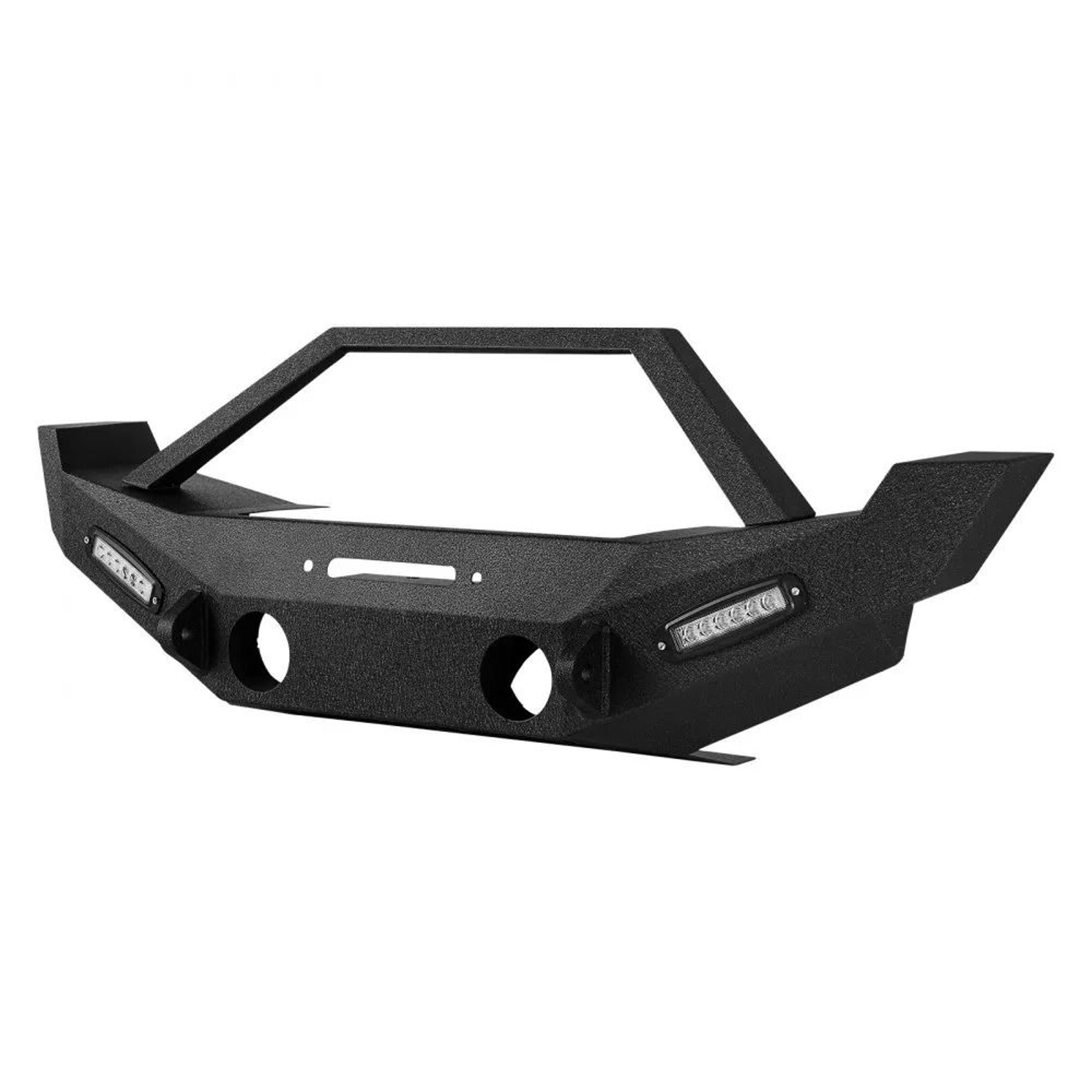 Heavy Duty Front Bumper For Wrangler JK JKU With LED Light Bars And Winch Mount 8