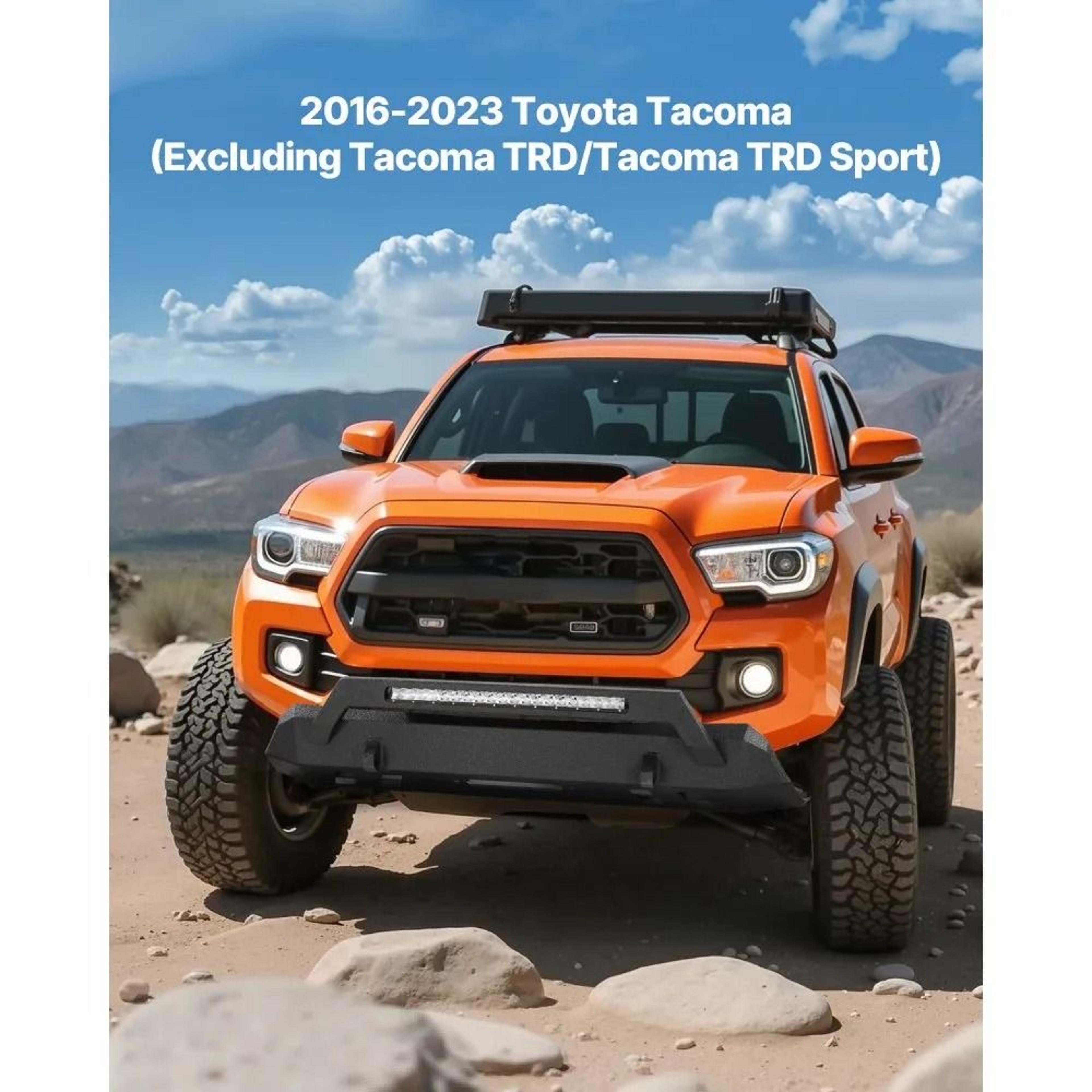 Heavy Duty Front Bumper For Toyota Tacoma 20162023 With LED Light Bar And Winch Mount 2