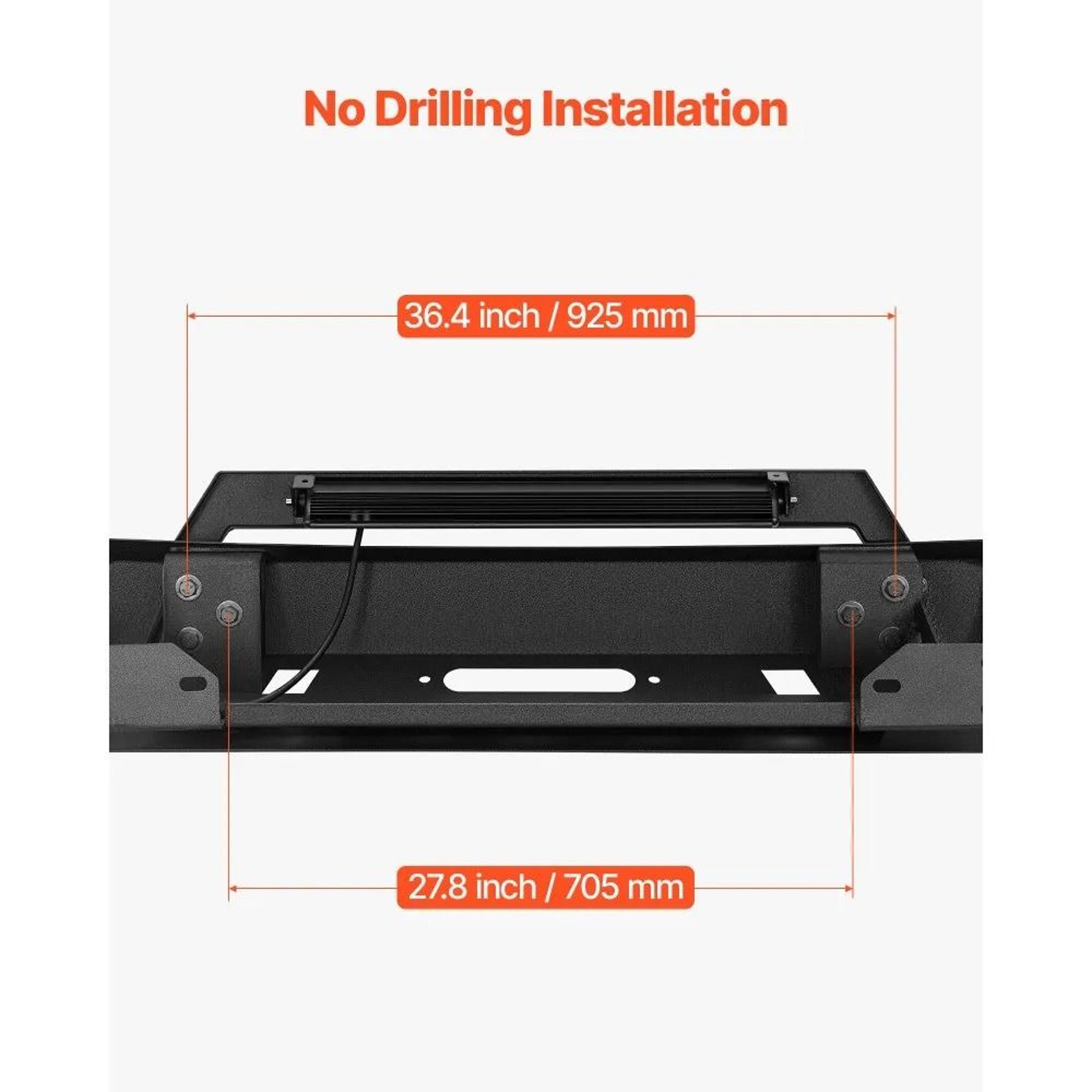Heavy Duty Front Bumper For Toyota Tacoma 20162023 With LED Light Bar And Winch Mount 7