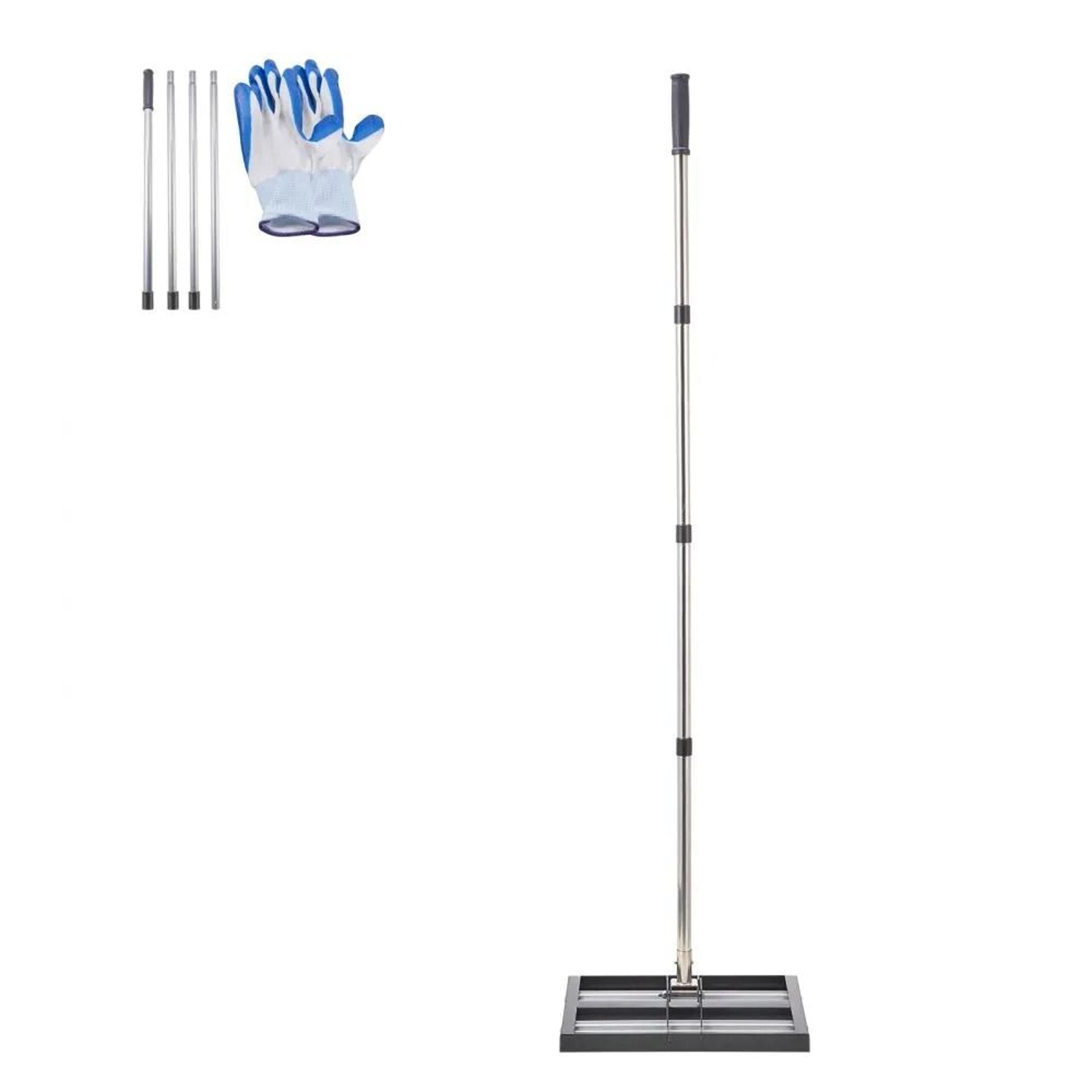 Lawn Leveling Rake 17x10 Inch Stainless Steel Yard Leveler With Adjustable Handle 9