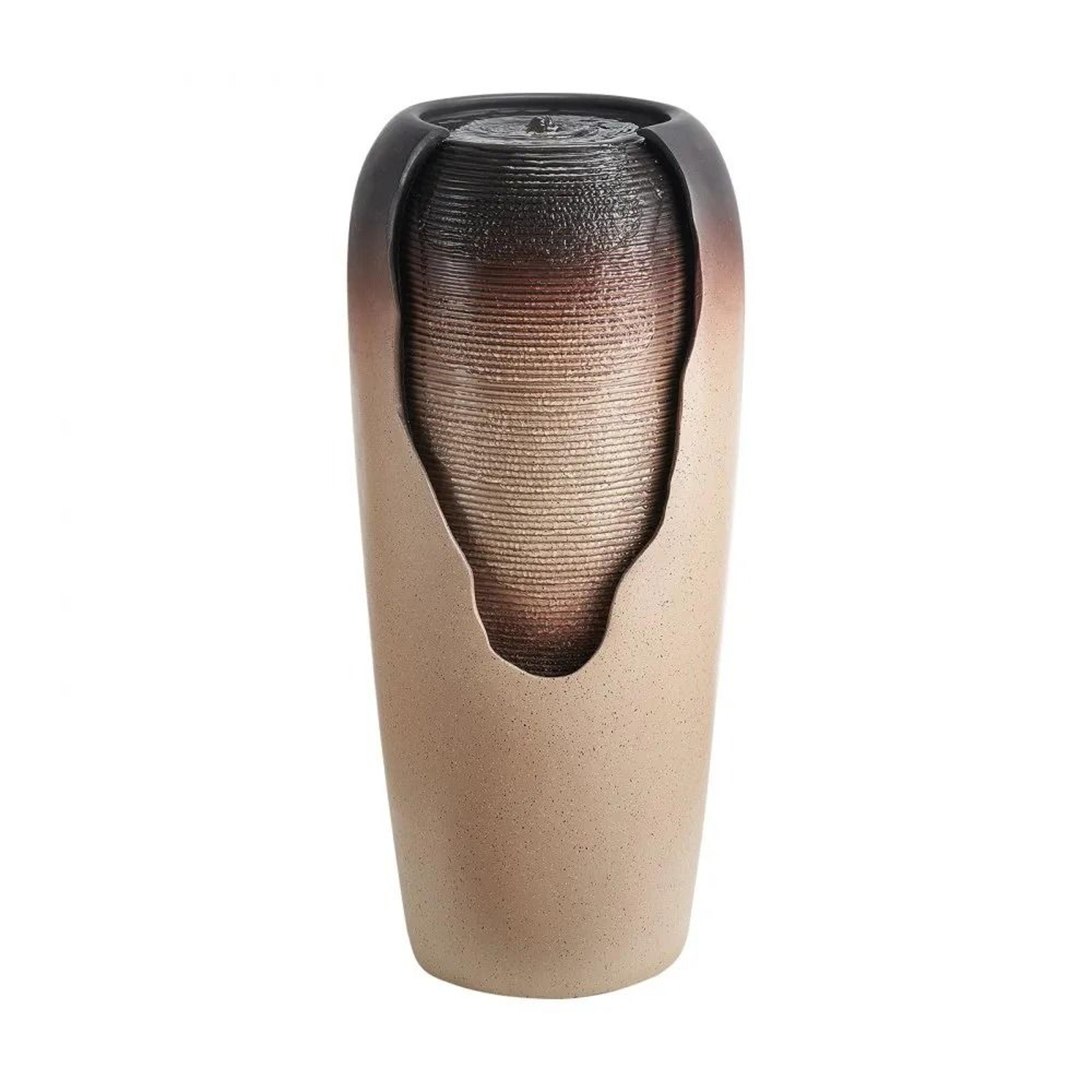 outdoor water fountain with led light glazed jar garden waterfall