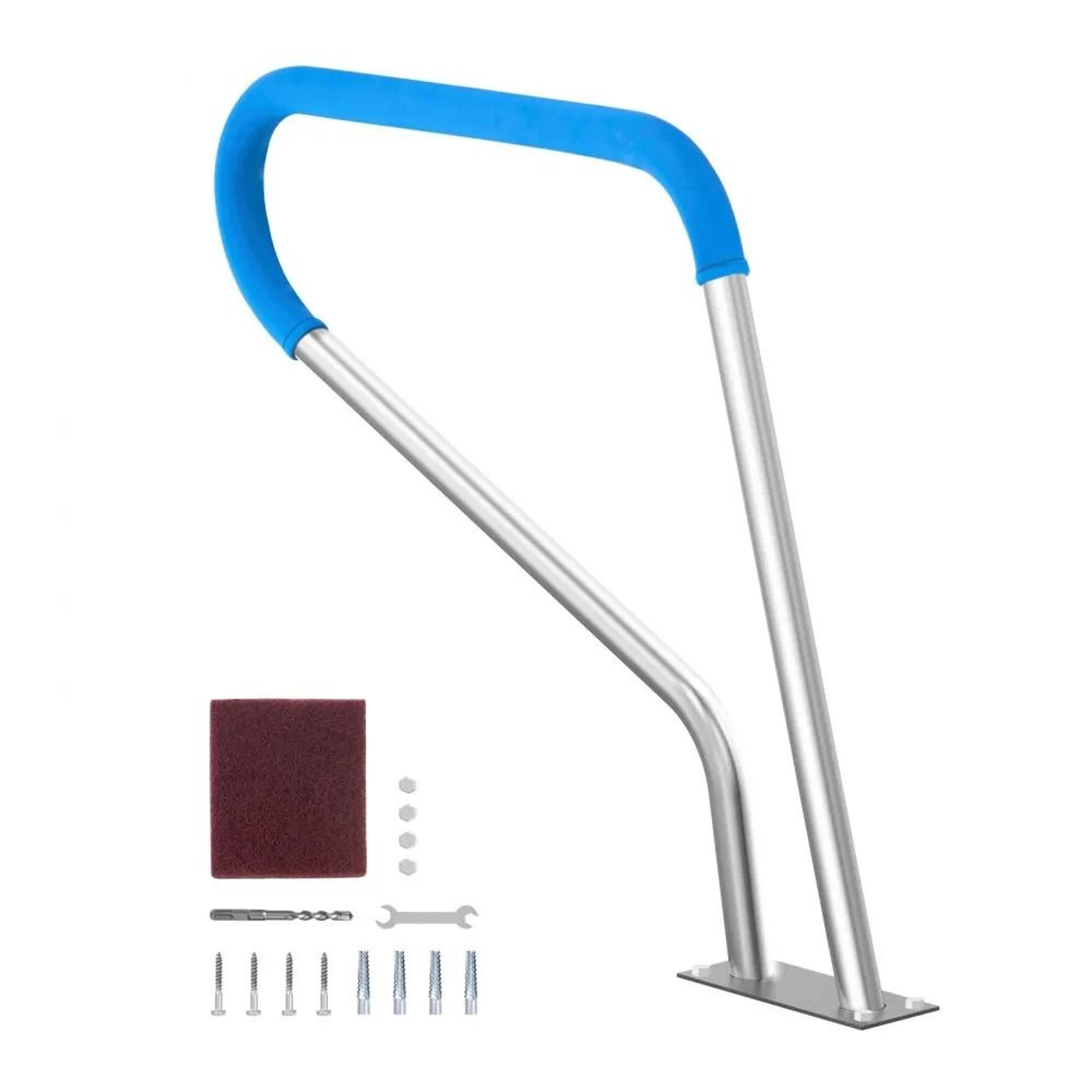 stainless steel pool handrail safety grab bar with base plate for indoor outdoor pools