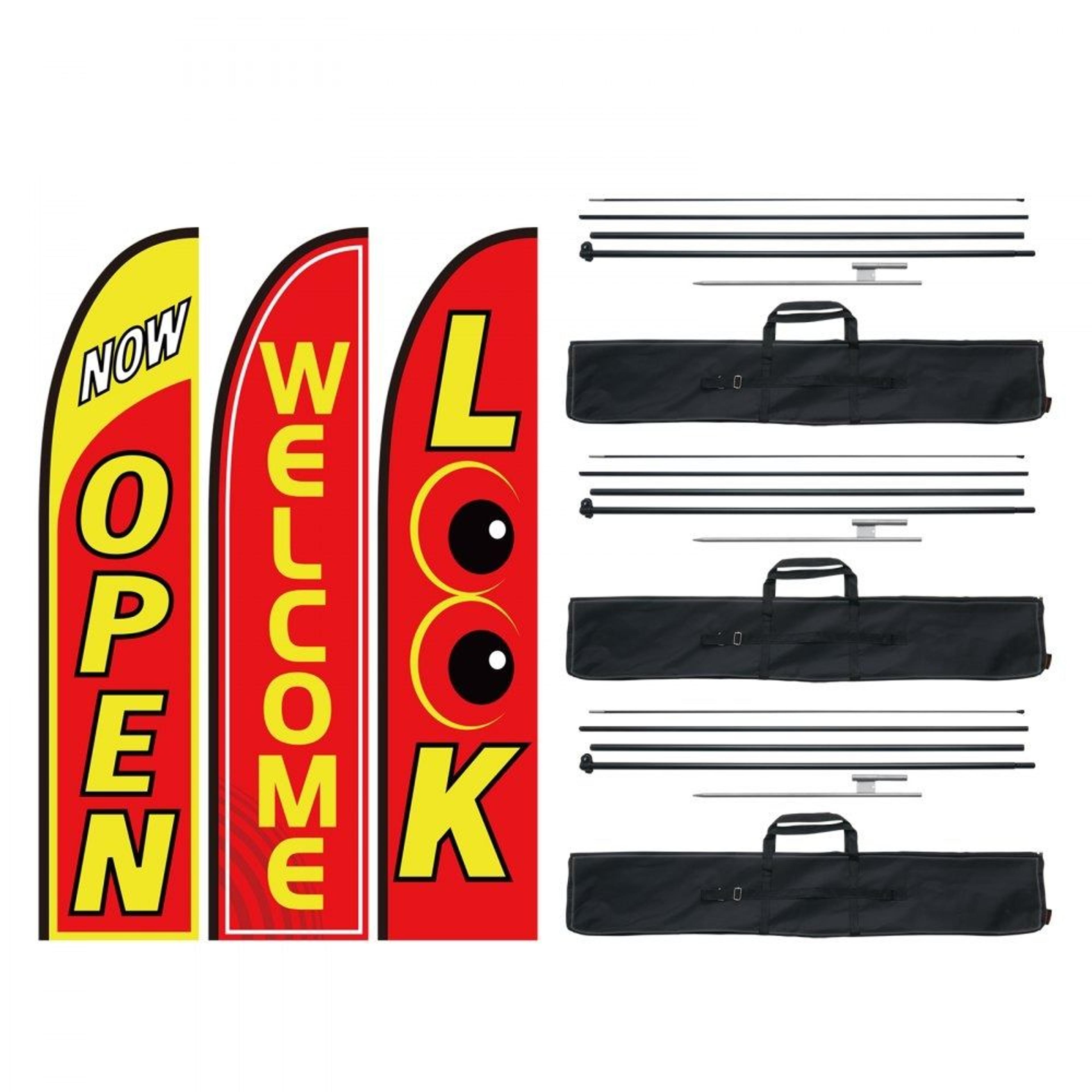 open advertising feather flag kit 16.3 ft business swooper flags
