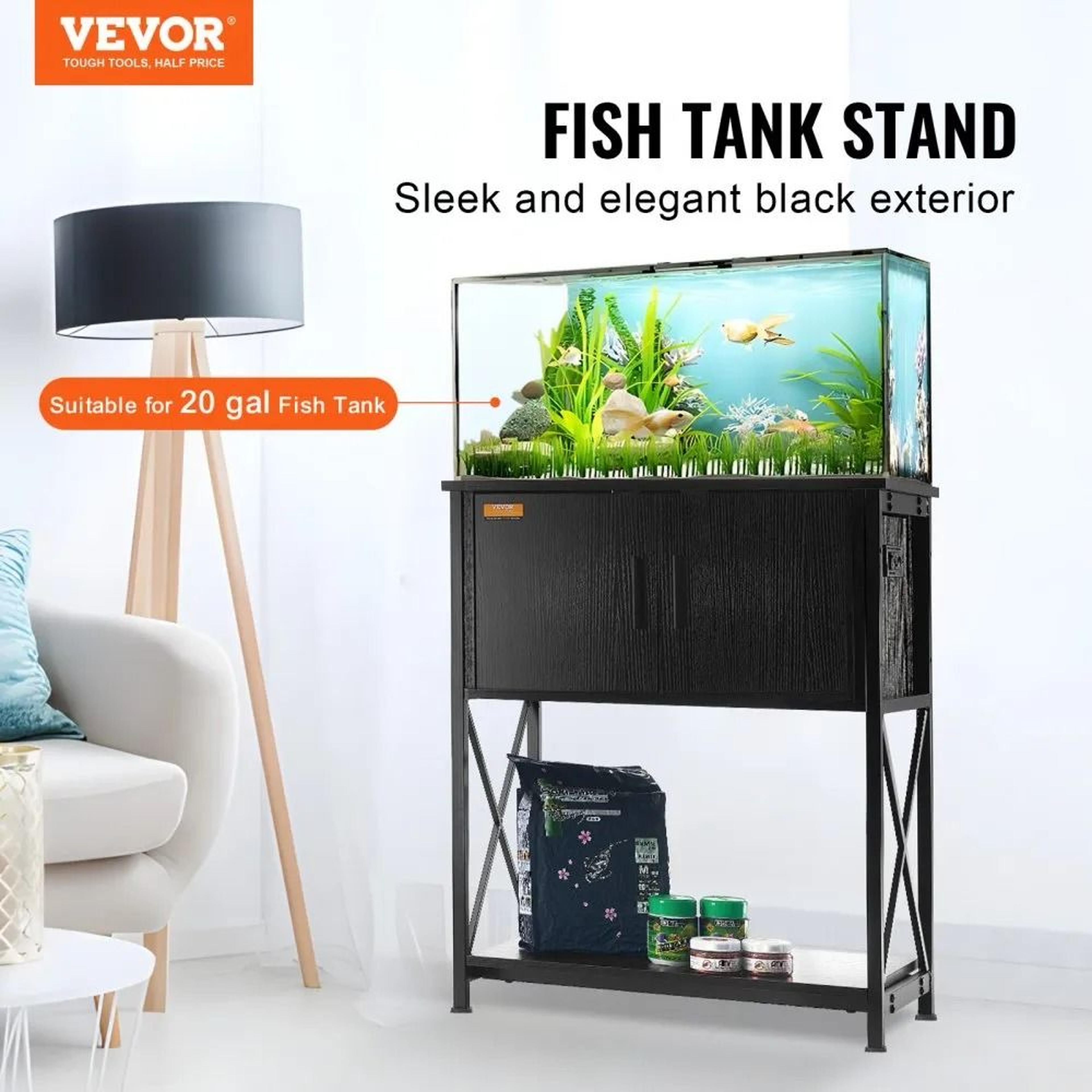 20 Gallon Aquarium Stand With Storage Cabinet And Power Panel 3