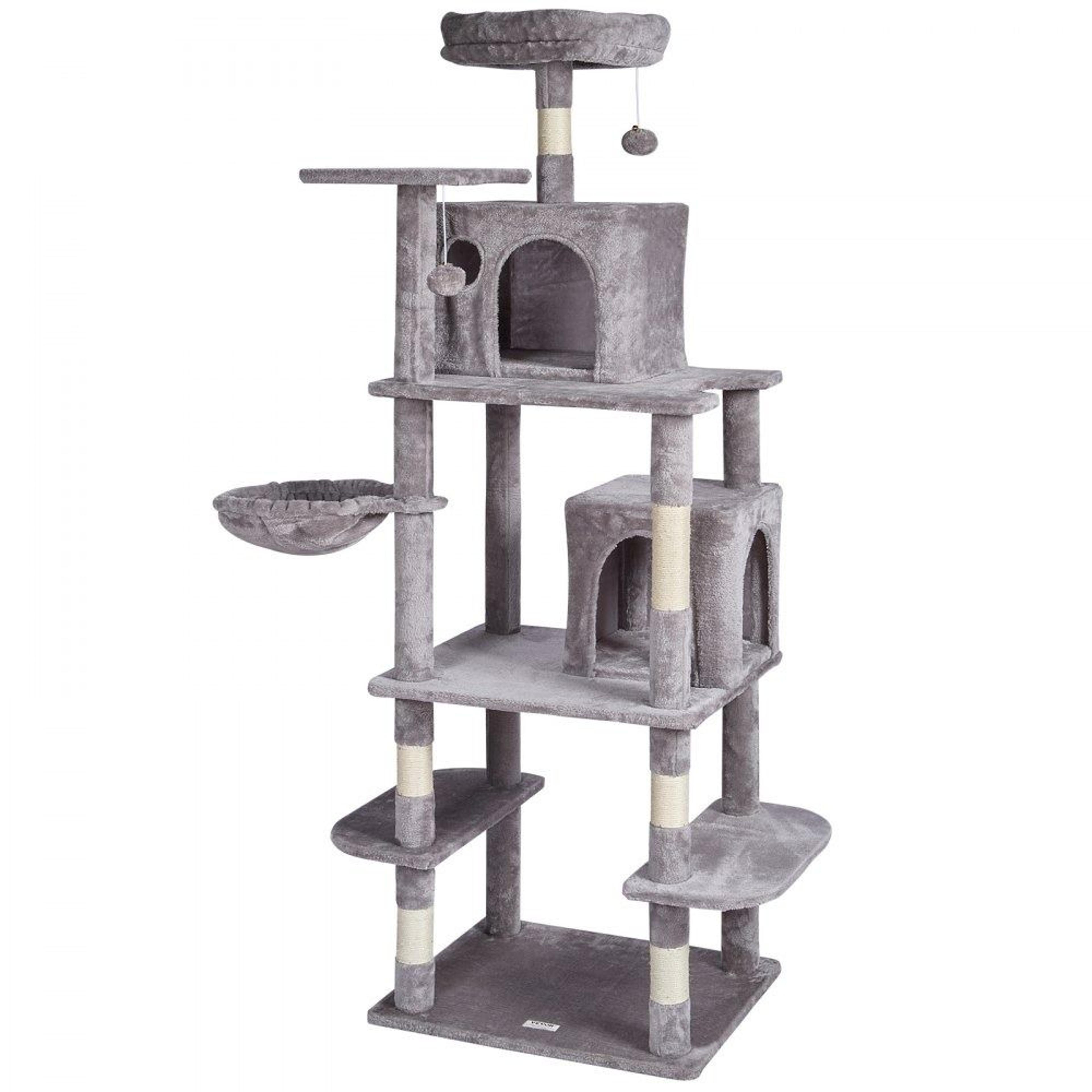 685 Inch Multi Level Cat Tree Tower With Condos Hammock And Scratching Posts 8