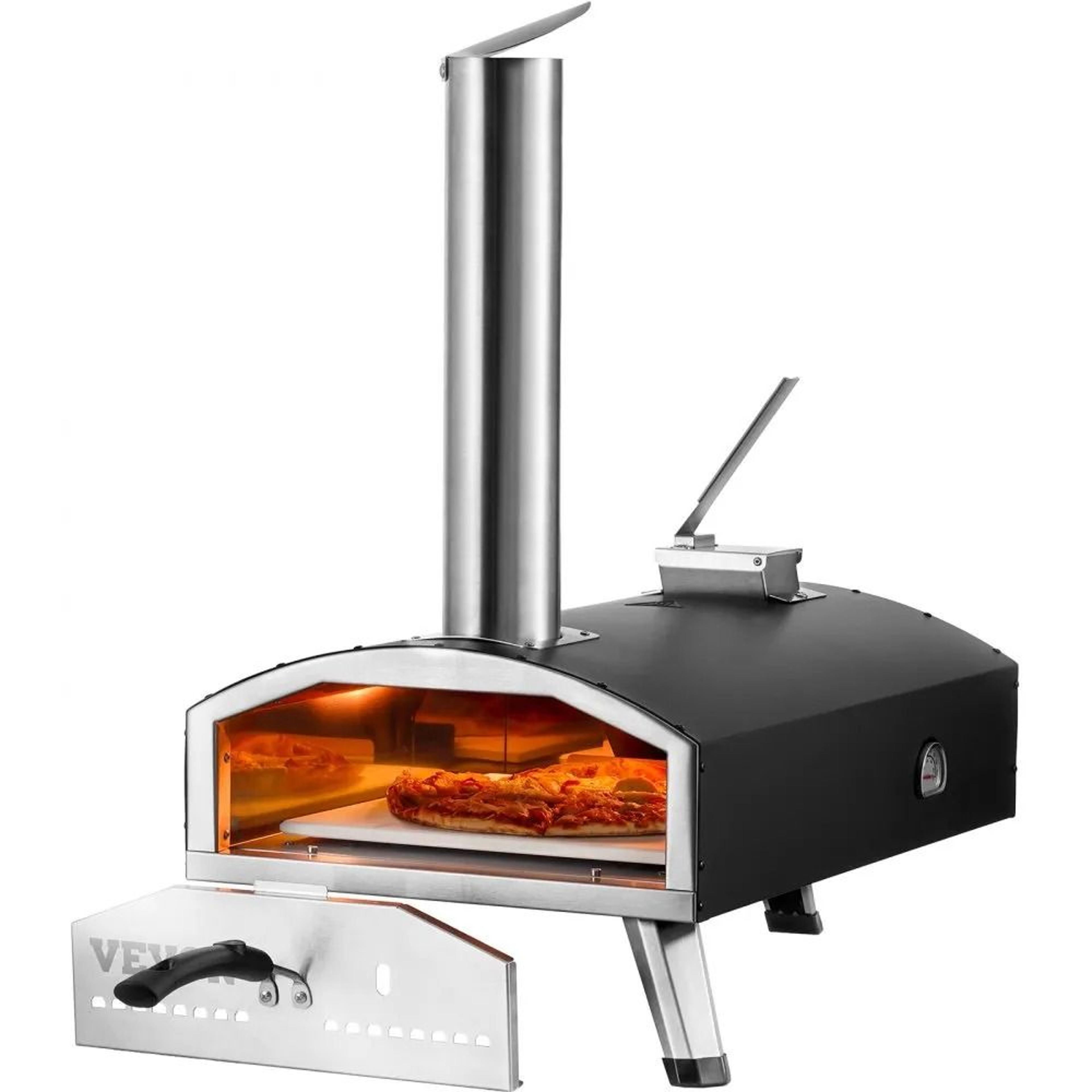 12 inch tri fuel portable outdoor pizza oven with pizza stone
