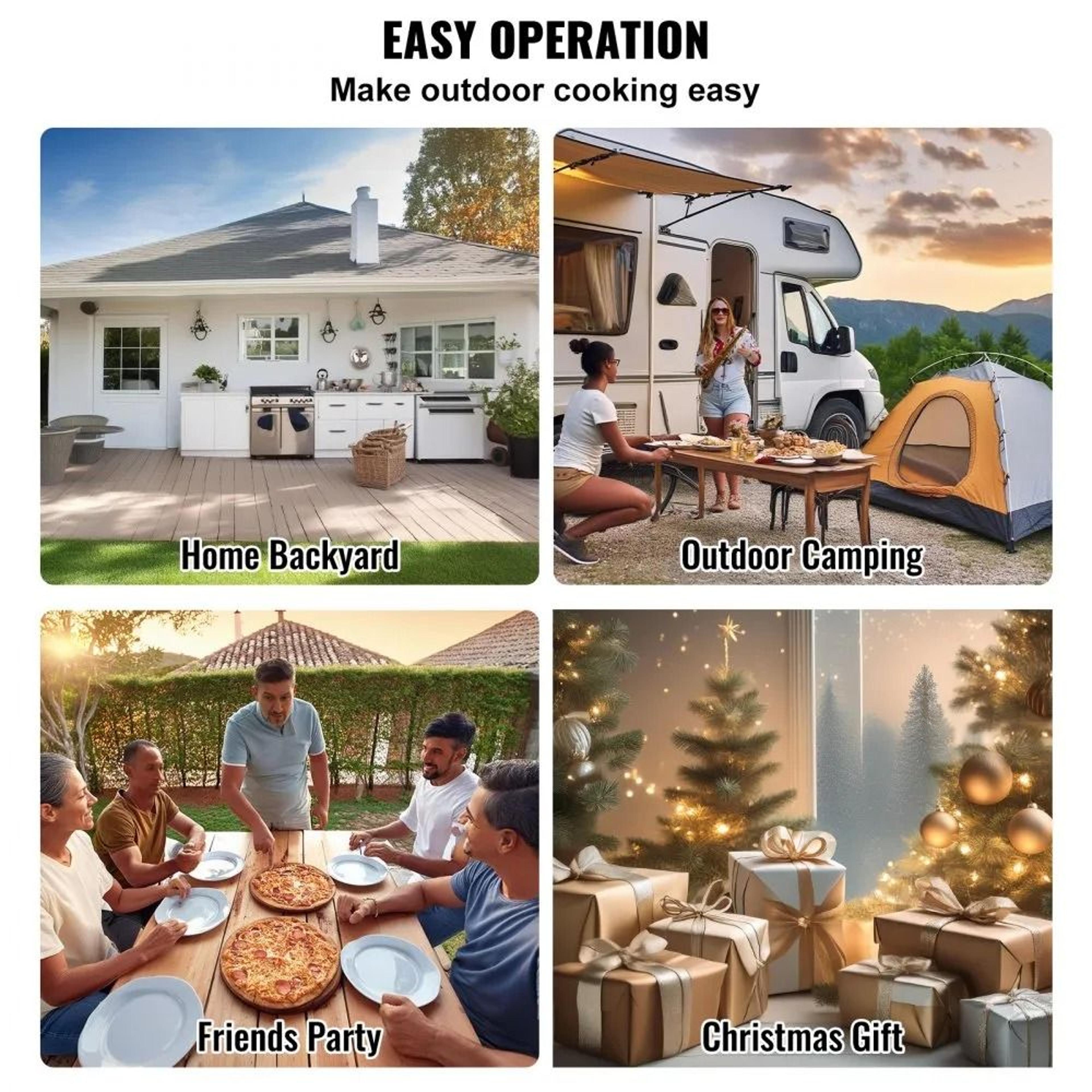 12 Inch Tri Fuel Portable Outdoor Pizza Oven With Pizza Stone 5