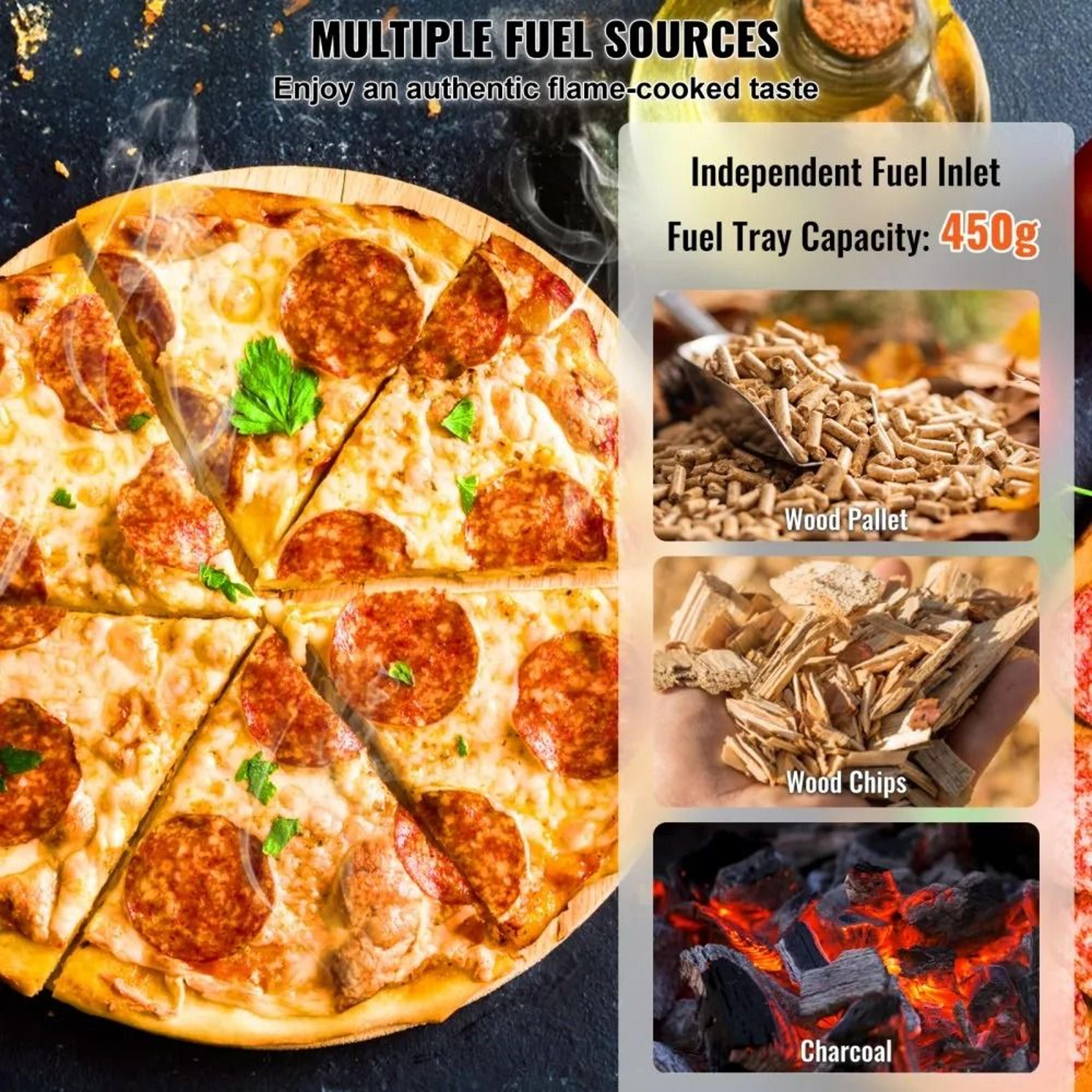 12 Inch Tri Fuel Portable Outdoor Pizza Oven With Pizza Stone 3