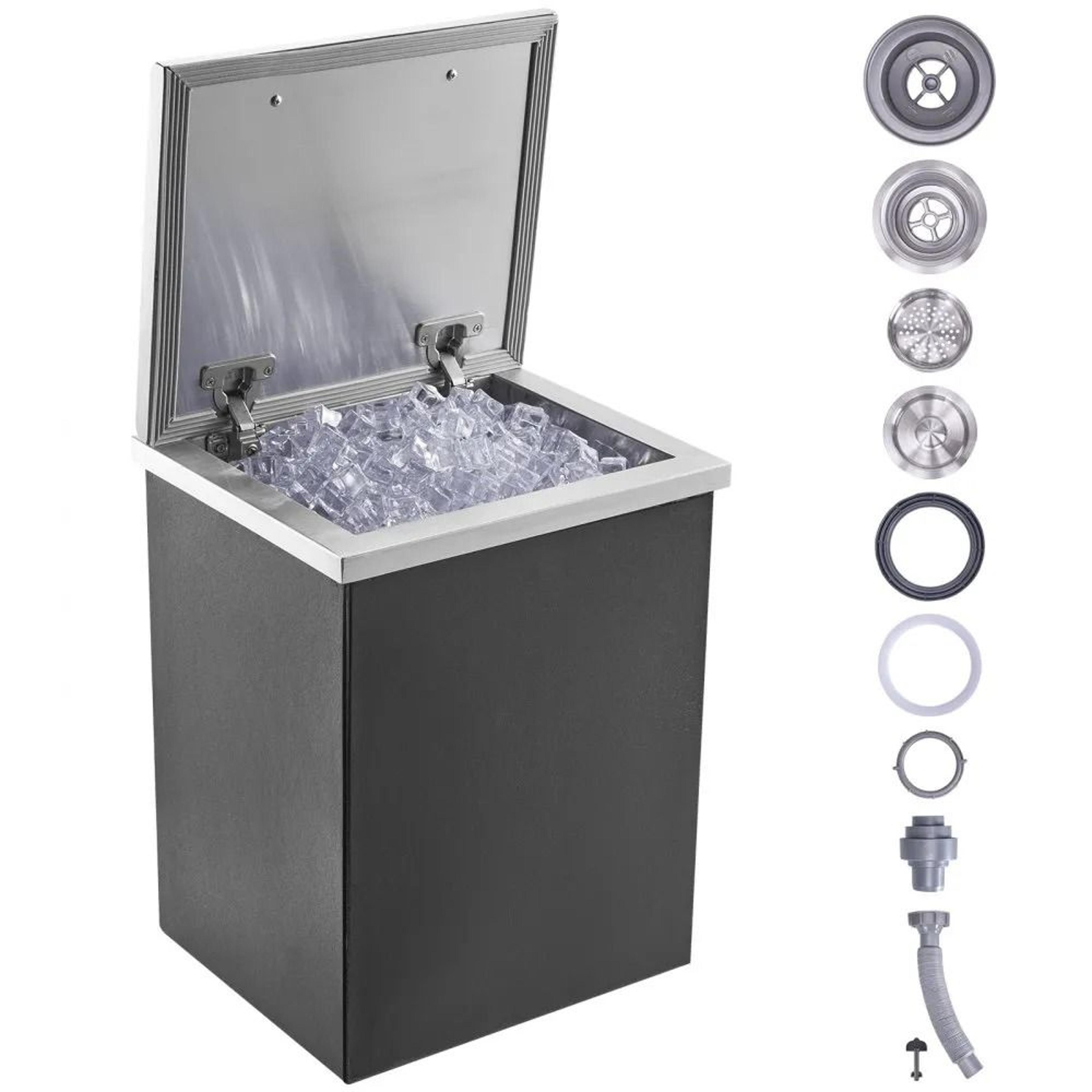 30 qt drop in ice chest stainless steel outdoor kitchen ice bin