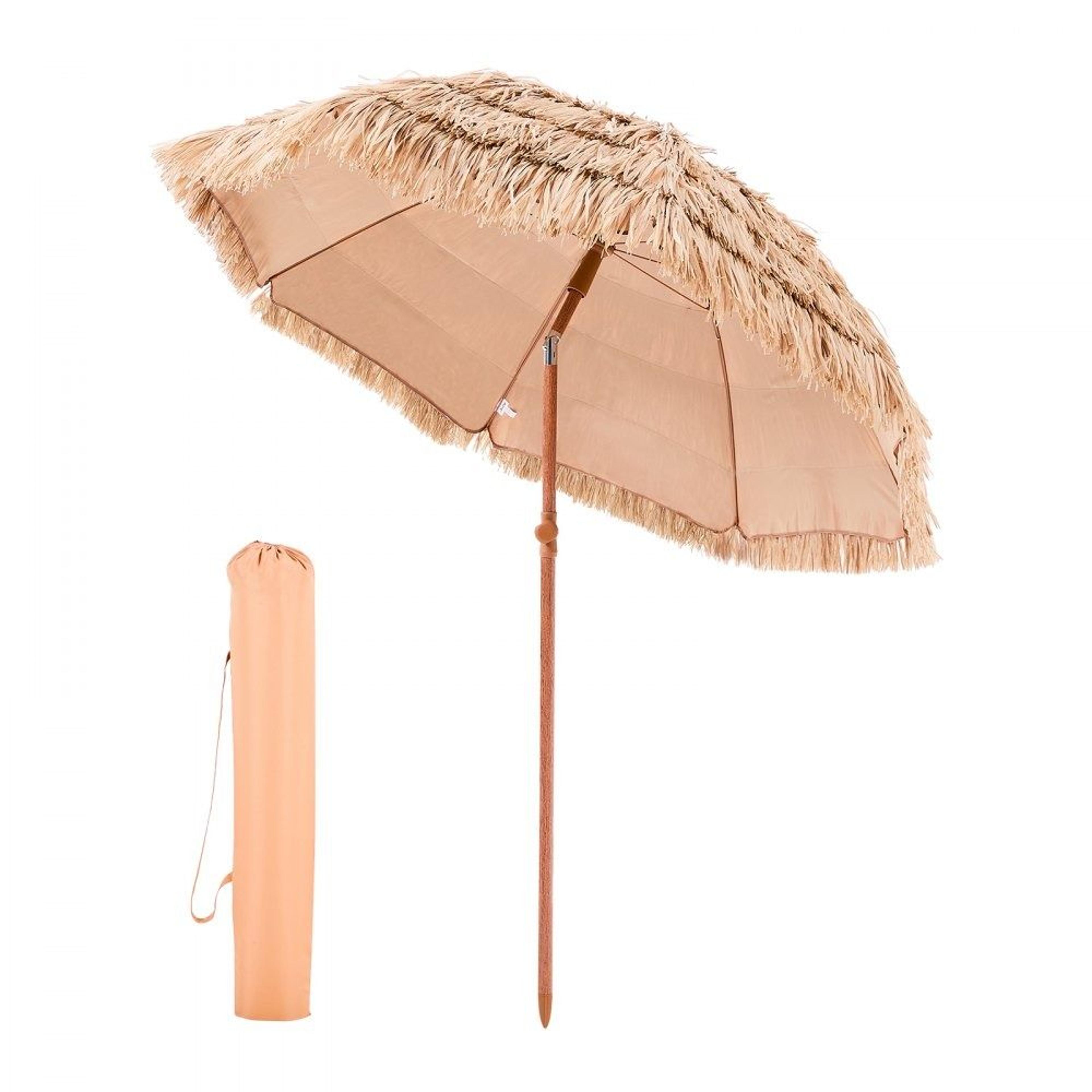 tropical shade tiki umbrella with tilt and portable thatched canopy
