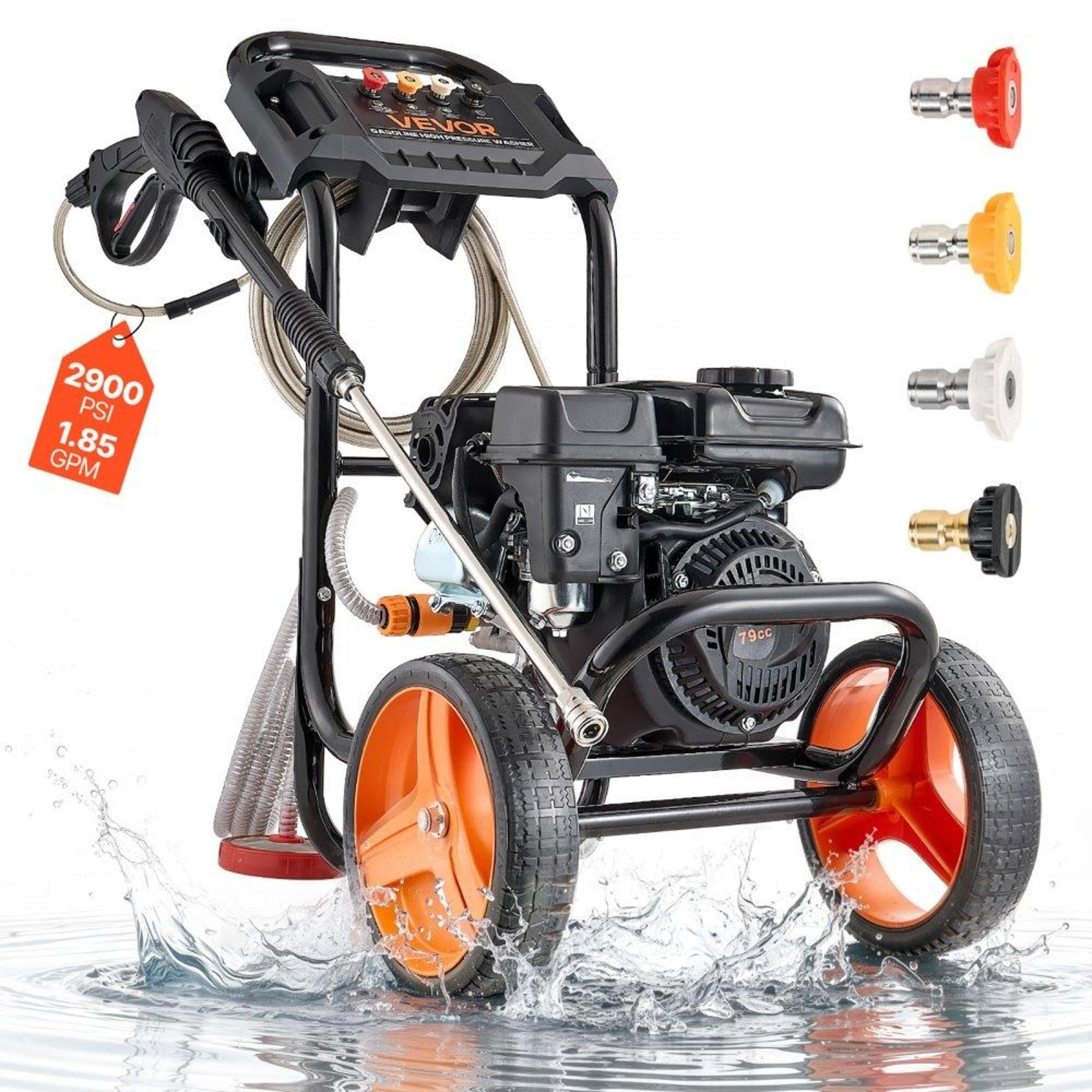2900 psi gas pressure washer with aluminum pump and 4 nozzles