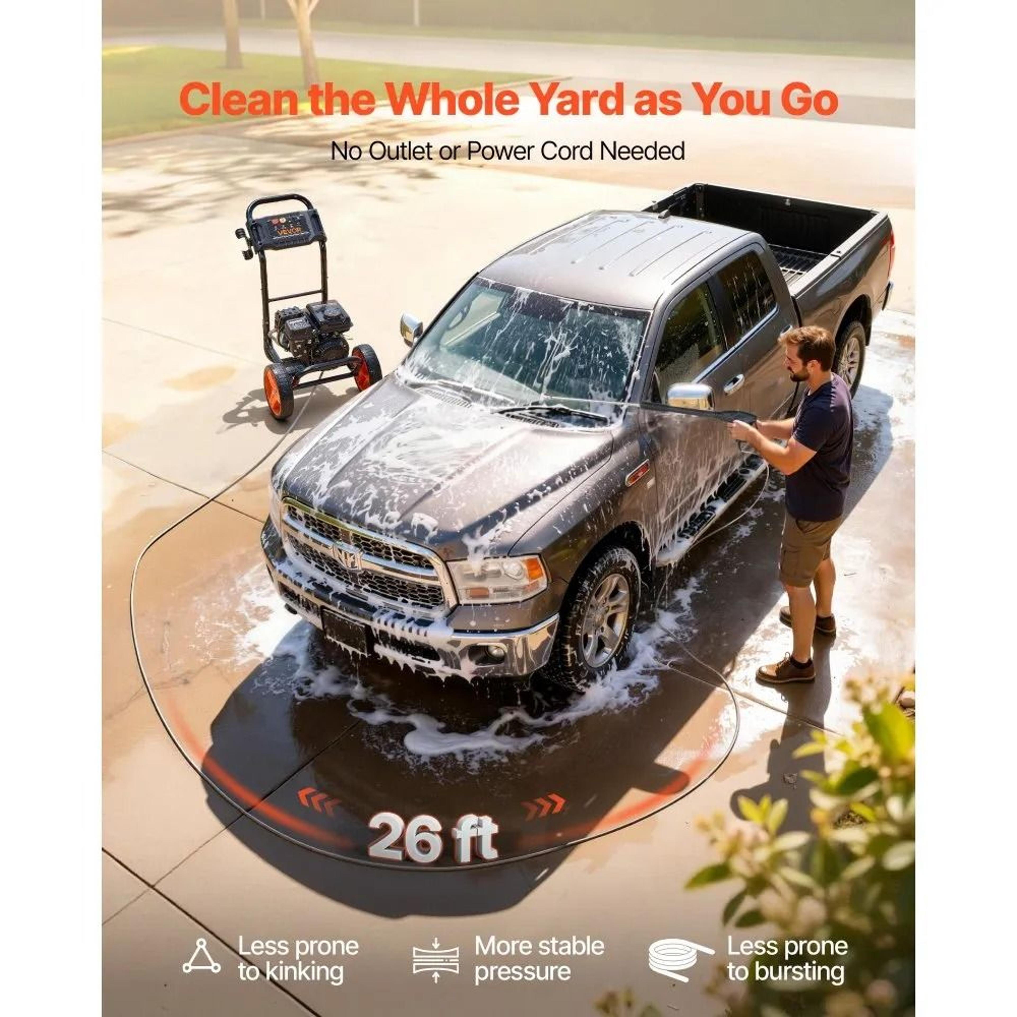 2900 PSI Gas Pressure Washer With Aluminum Pump And 4 Nozzles 2