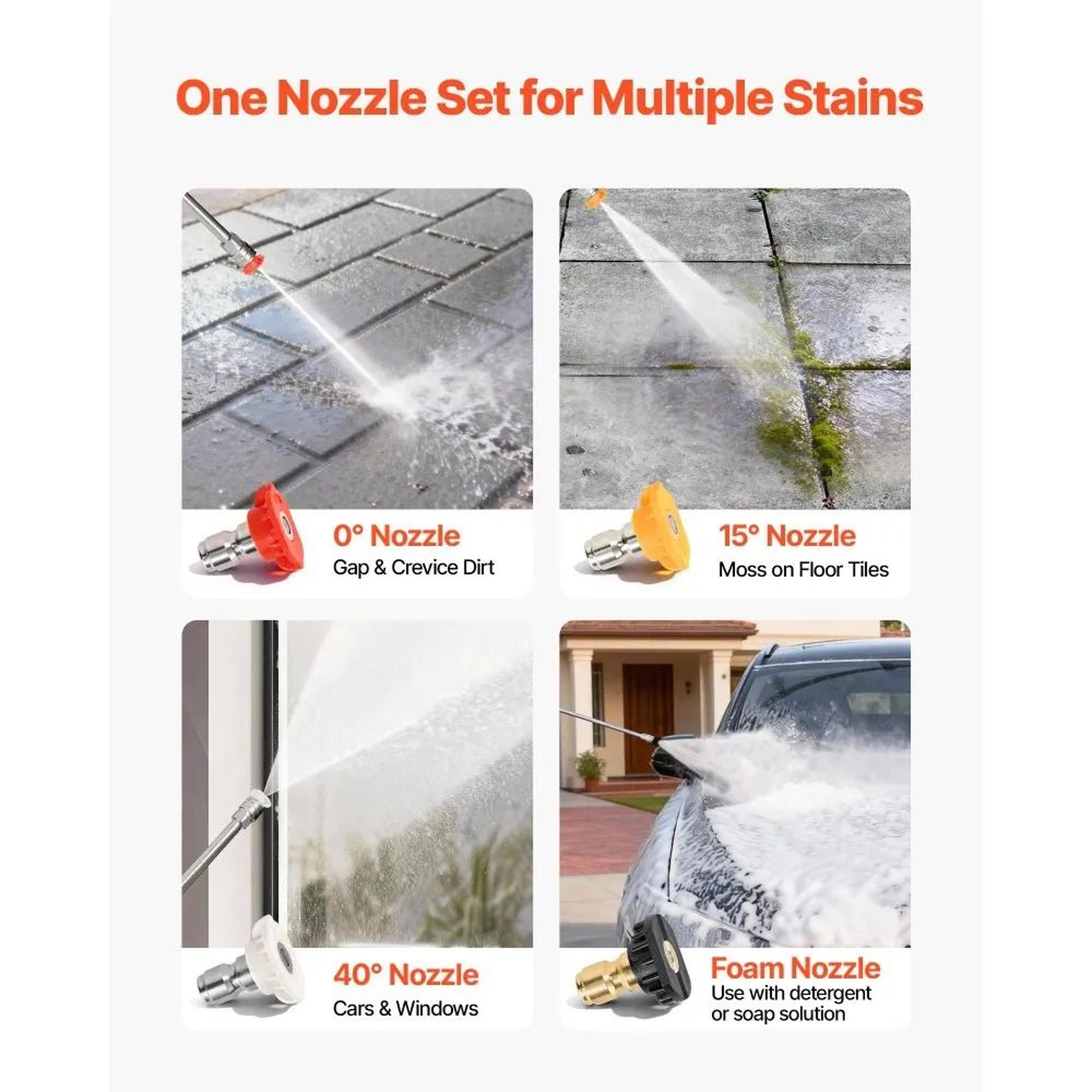 2900 PSI Gas Pressure Washer With Aluminum Pump And 4 Nozzles 3